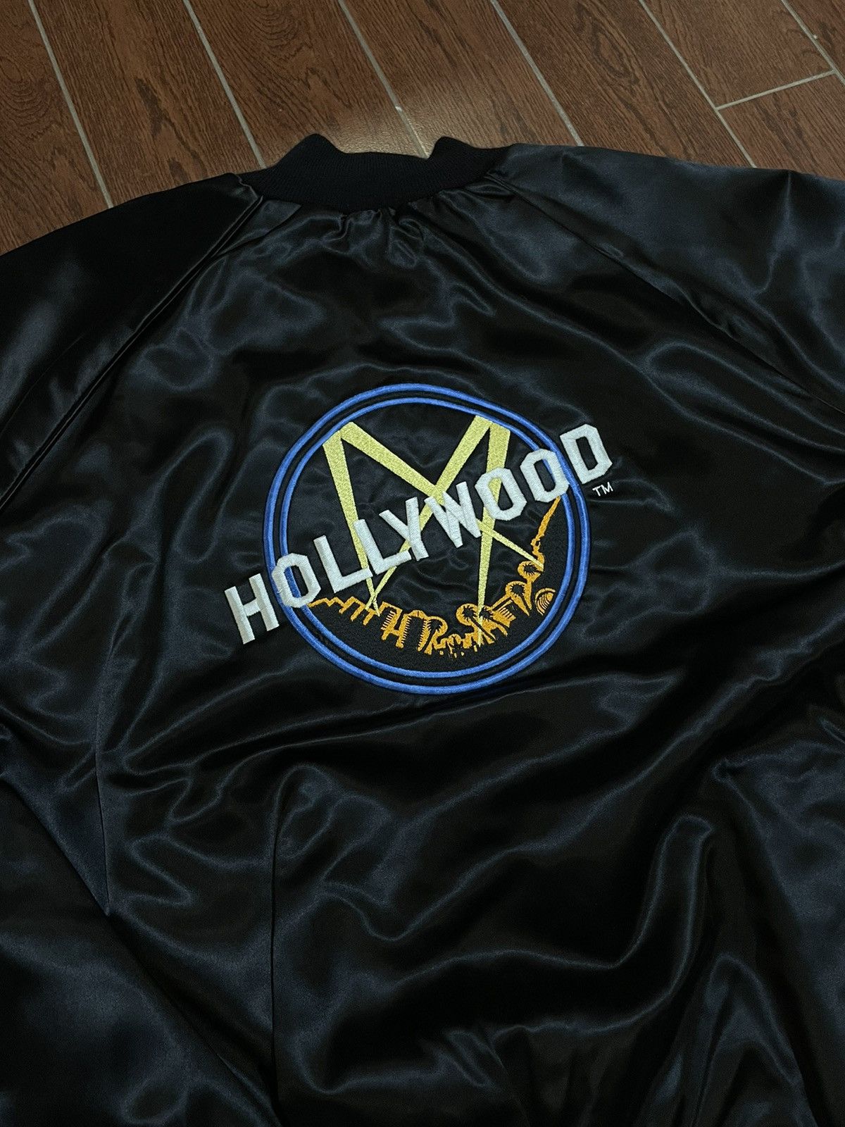 Vintage Rare Hollywood sign California Satin Bomber Jacket Size US XL / EU 56 / 4 - 2 Thumbnail