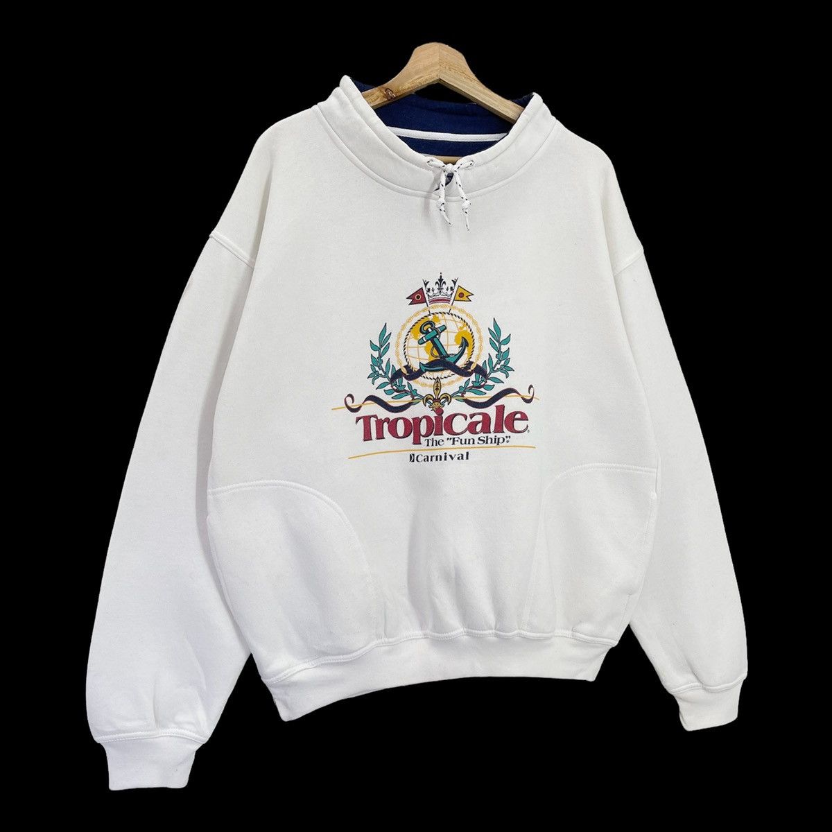 Vintage 90s Tropicale The Fun Ship Halfzip Sweatshirt Size M Size US M / EU 48-50 / 2 - 2 Thumbnail