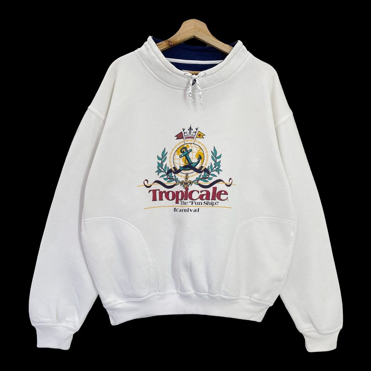 Vintage 90s Tropicale The Fun Ship Halfzip Sweatshirt Size M Size US M / EU 48-50 / 2 - 1 Thumbnail