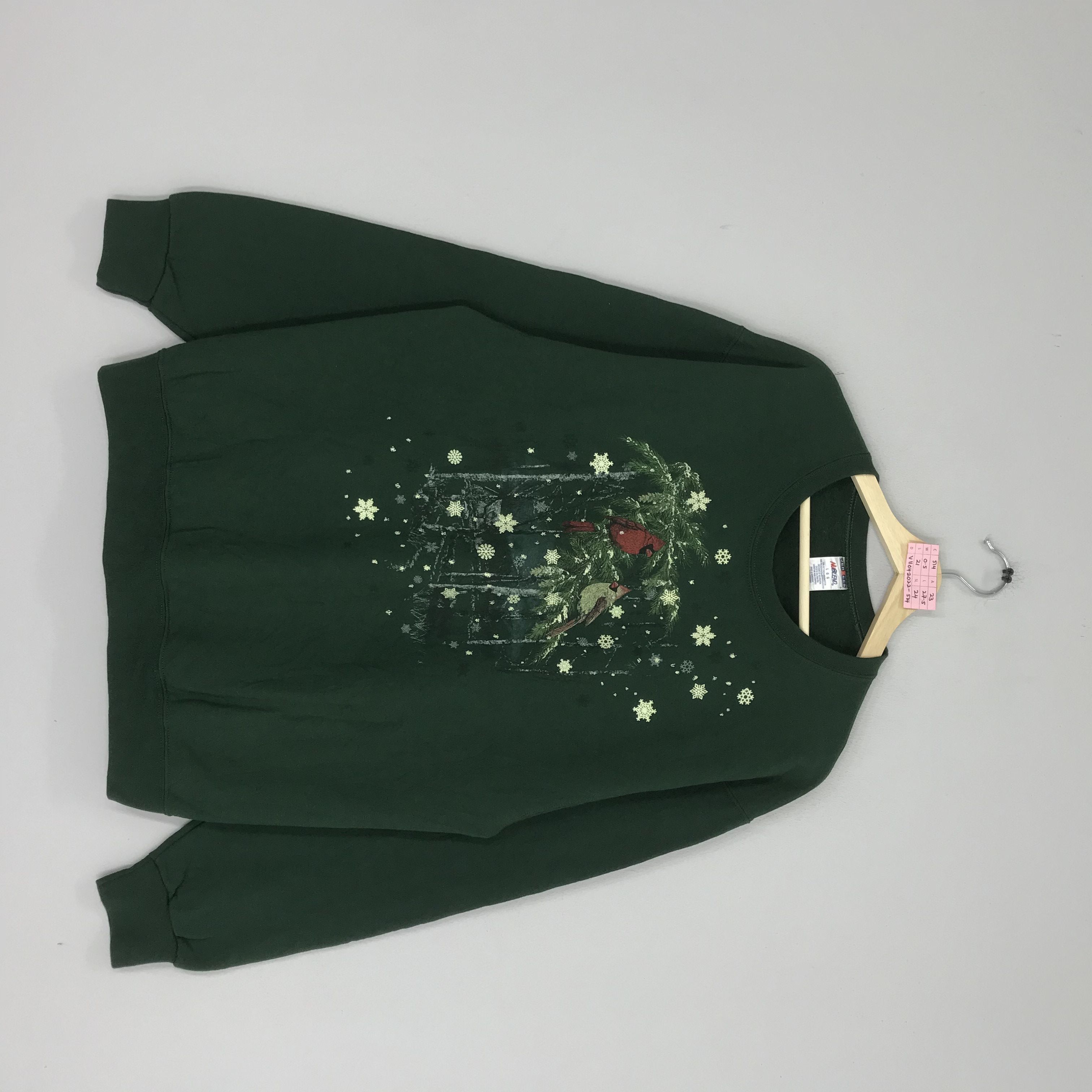 Arts & Science Vintage Cardinal Bird Sweatshirts Green Floral Art Floral Size US L / EU 52-54 / 3 - 1 Thumbnail