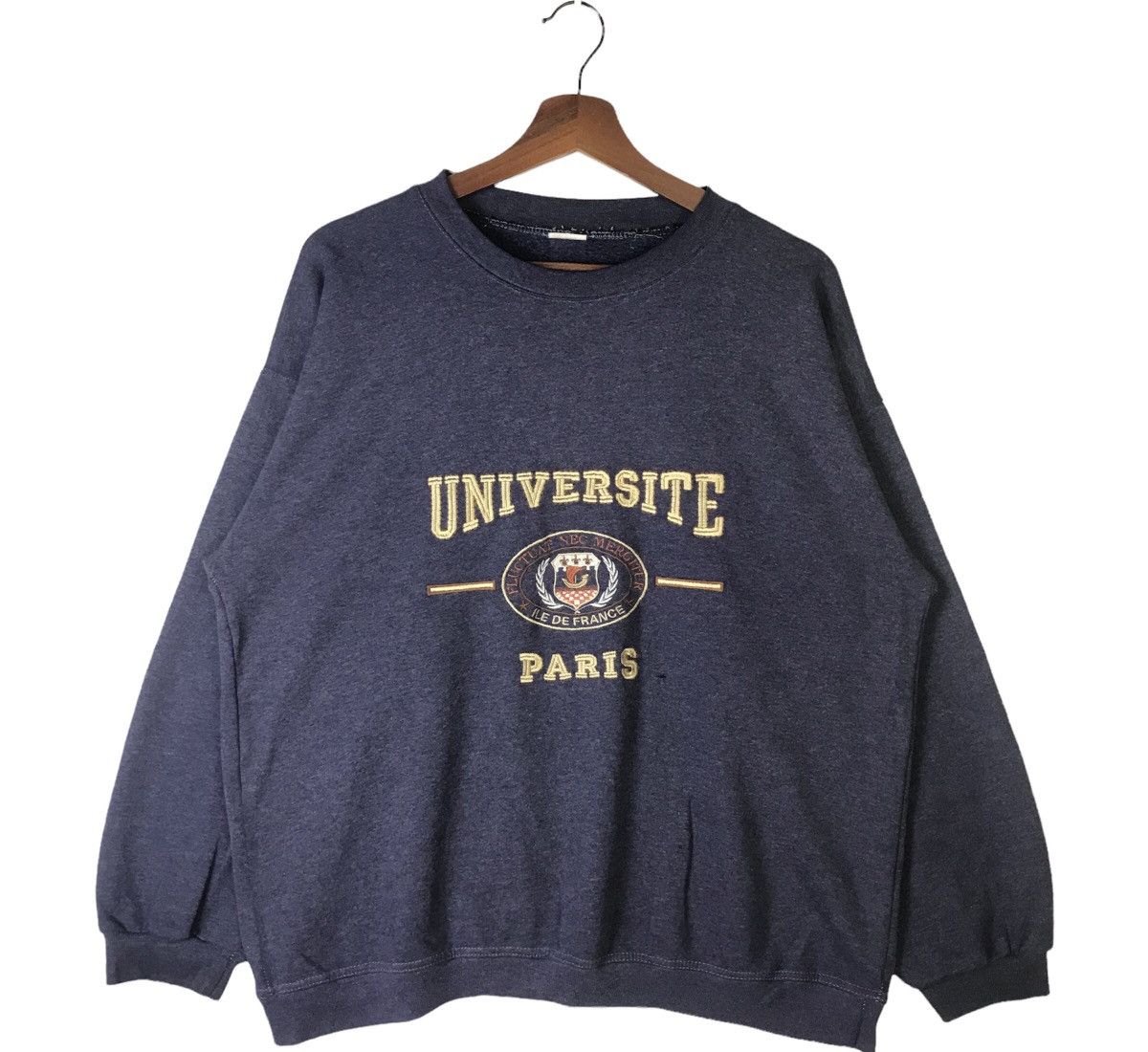 Vintage Vintage 90s Paris University Crewneck Sweatshirt Size US L / EU 52-54 / 3 - 1 Thumbnail