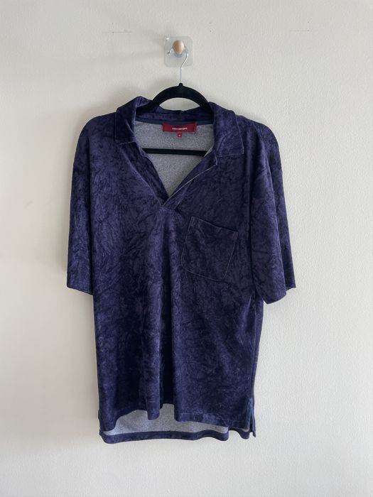 Sies Marjan Sies Marjan Blue Velvet Polo Shirt (S) Size US S / EU 44-46 / 1 - 5 Preview