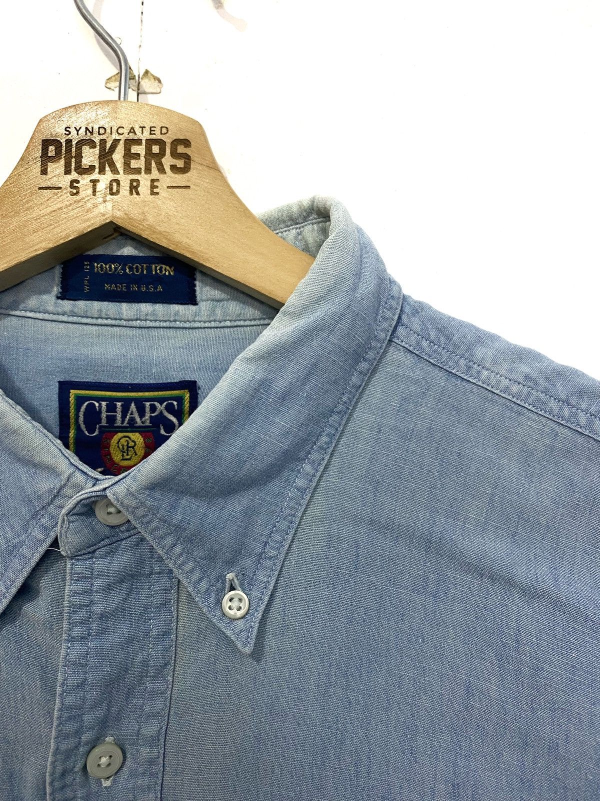 Chaps Ralph Lauren Vintage Chaps Ralph Lauren Chambray Button up Longsleeves Size US L / EU 52-54 / 3 - 4 Thumbnail
