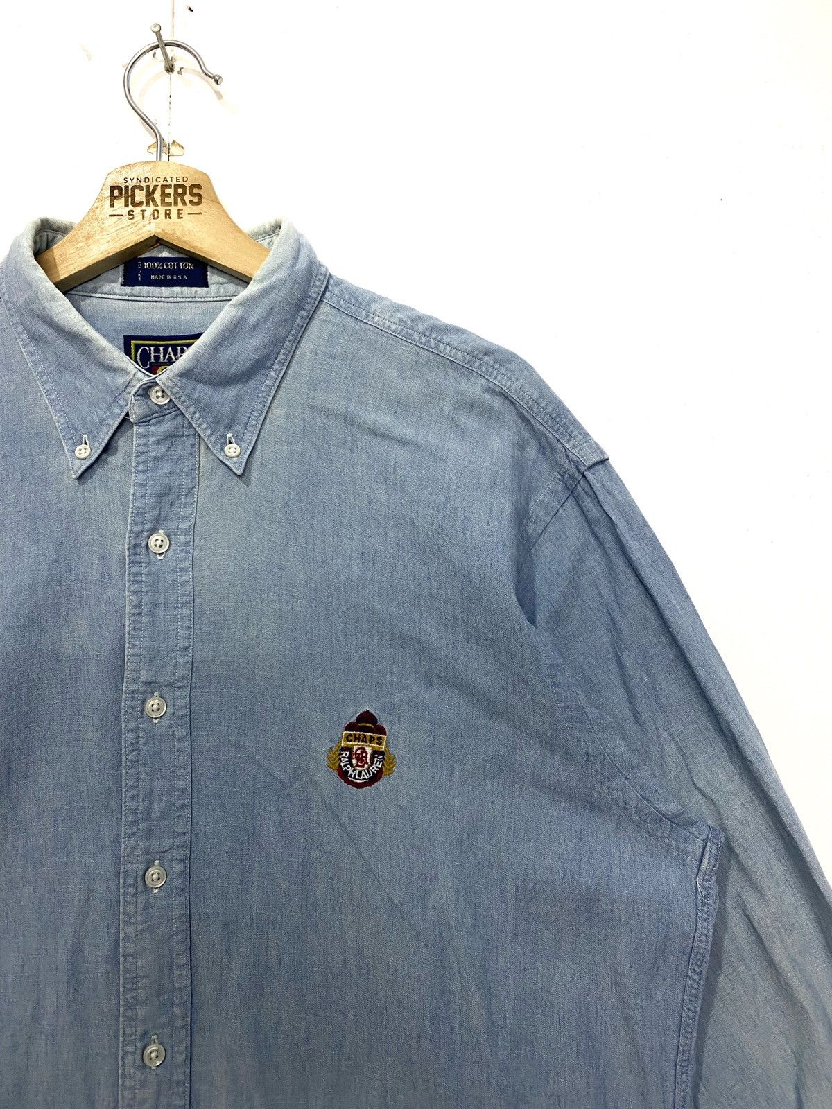 Chaps Ralph Lauren Vintage Chaps Ralph Lauren Chambray Button up Longsleeves Size US L / EU 52-54 / 3 - 3 Thumbnail