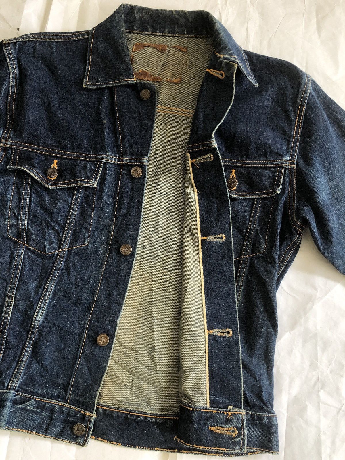 Self Edge Vintage Redline Selvedge Denim Trucker Jacket Size US XS / EU 42 / 0 - 4 Thumbnail