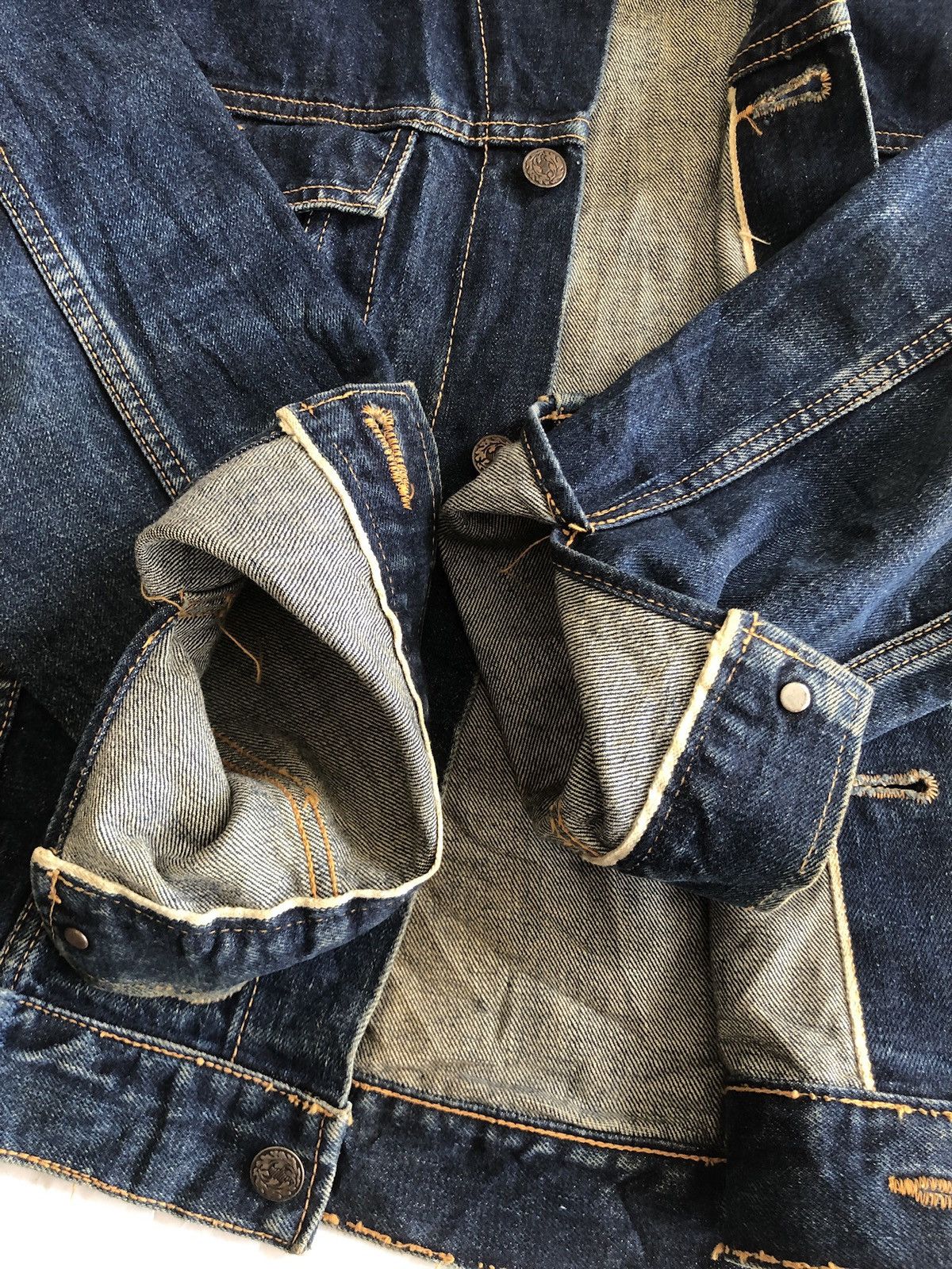 Self Edge Vintage Redline Selvedge Denim Trucker Jacket Size US XS / EU 42 / 0 - 5 Thumbnail