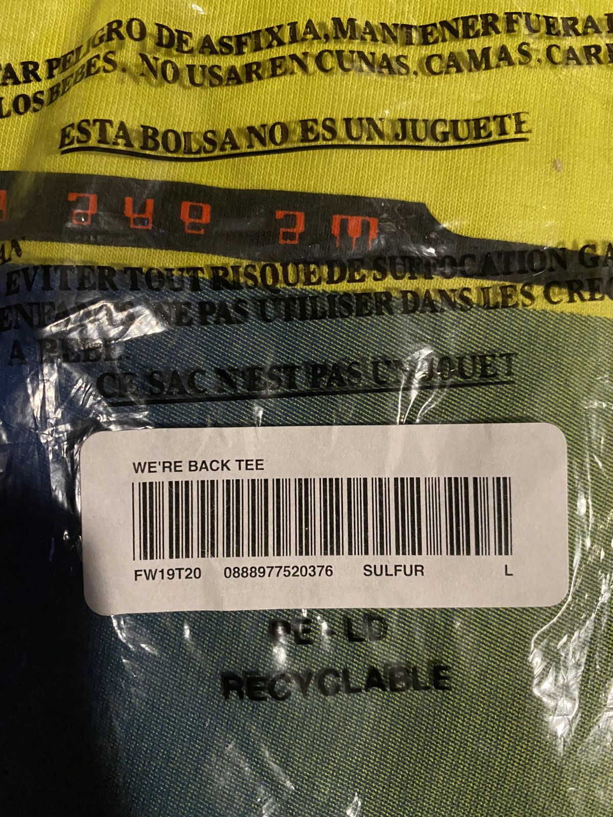 Supreme Supreme We’re Back Tee Size US L / EU 52-54 / 3 - 4 Thumbnail