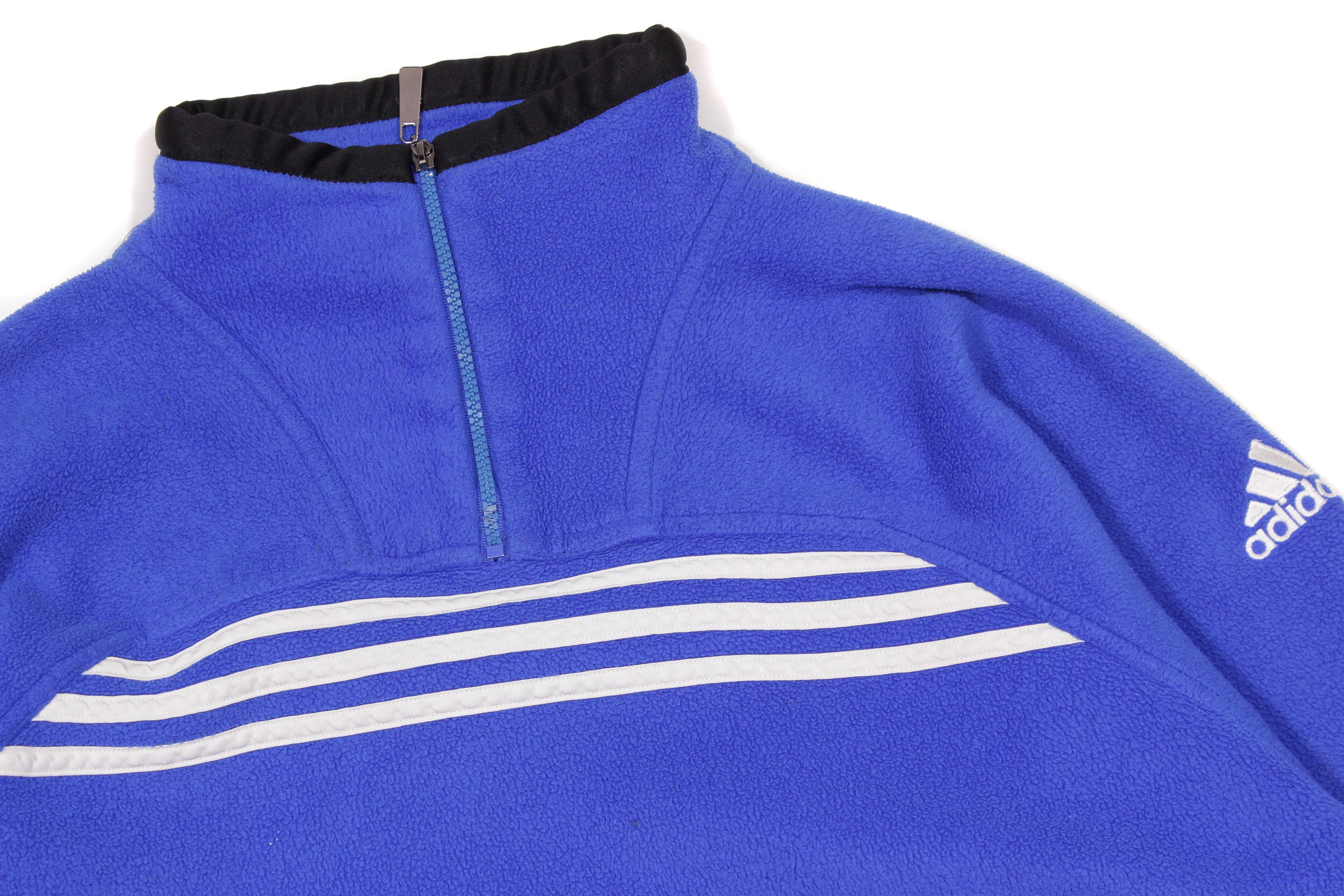 Adidas 90S Logo Stripes Fleece Jacket Size US L / EU 52-54 / 3 - 3 Thumbnail