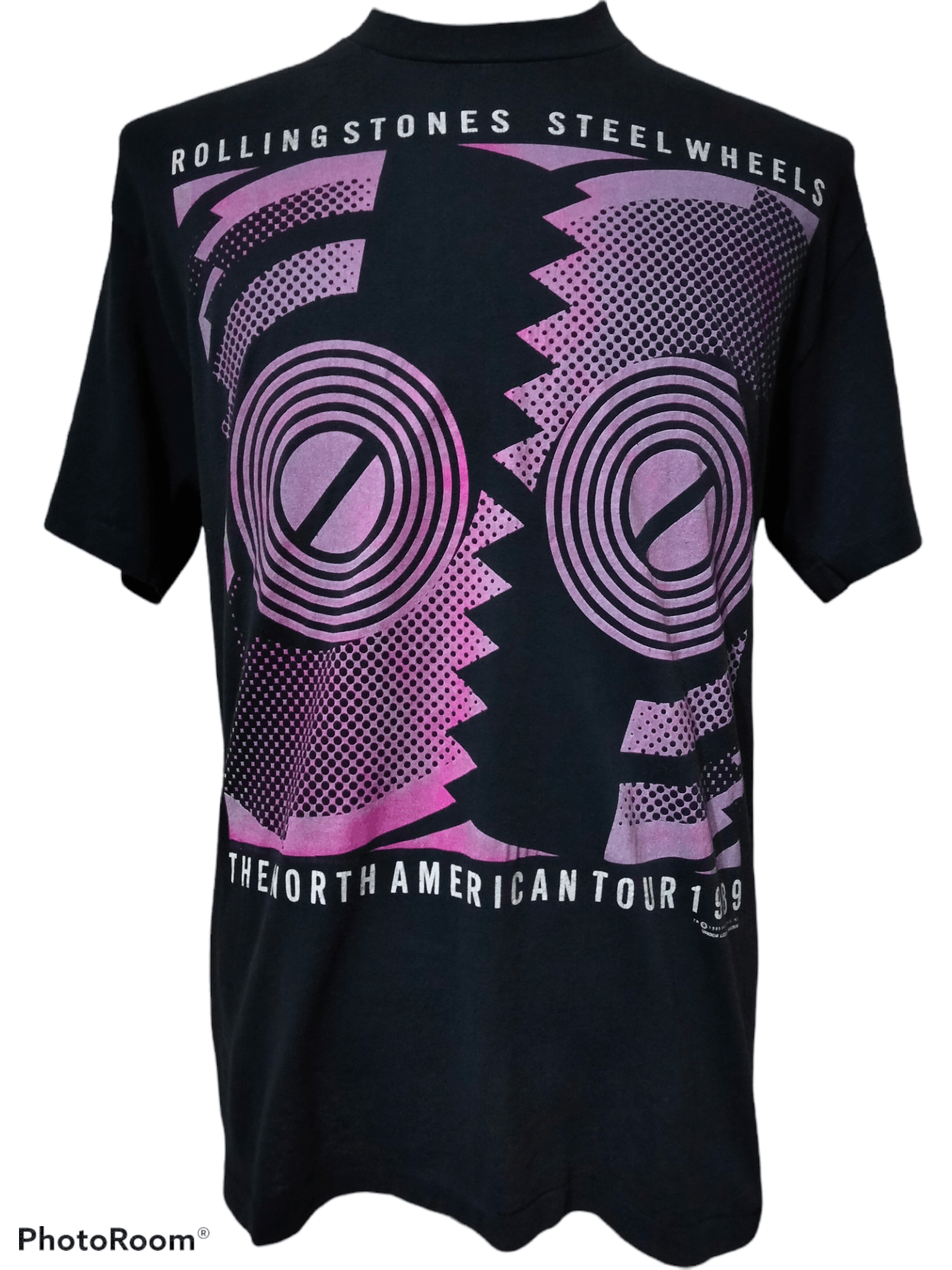 【80's】 ROLLING STONES steel wheel tour T The Rolling Stones Steel Wheels White Tour Tee - The Sound