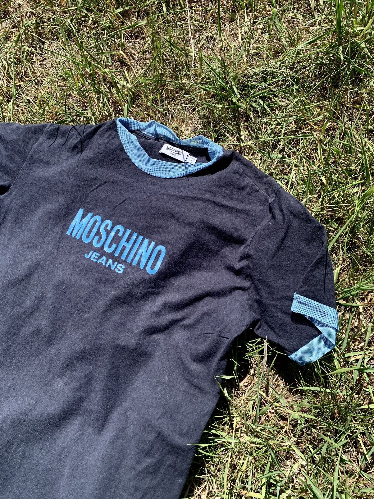 Moschino Moschino 90’s navy logo tee vintage Size US XL / EU 56 / 4 - 3 Thumbnail