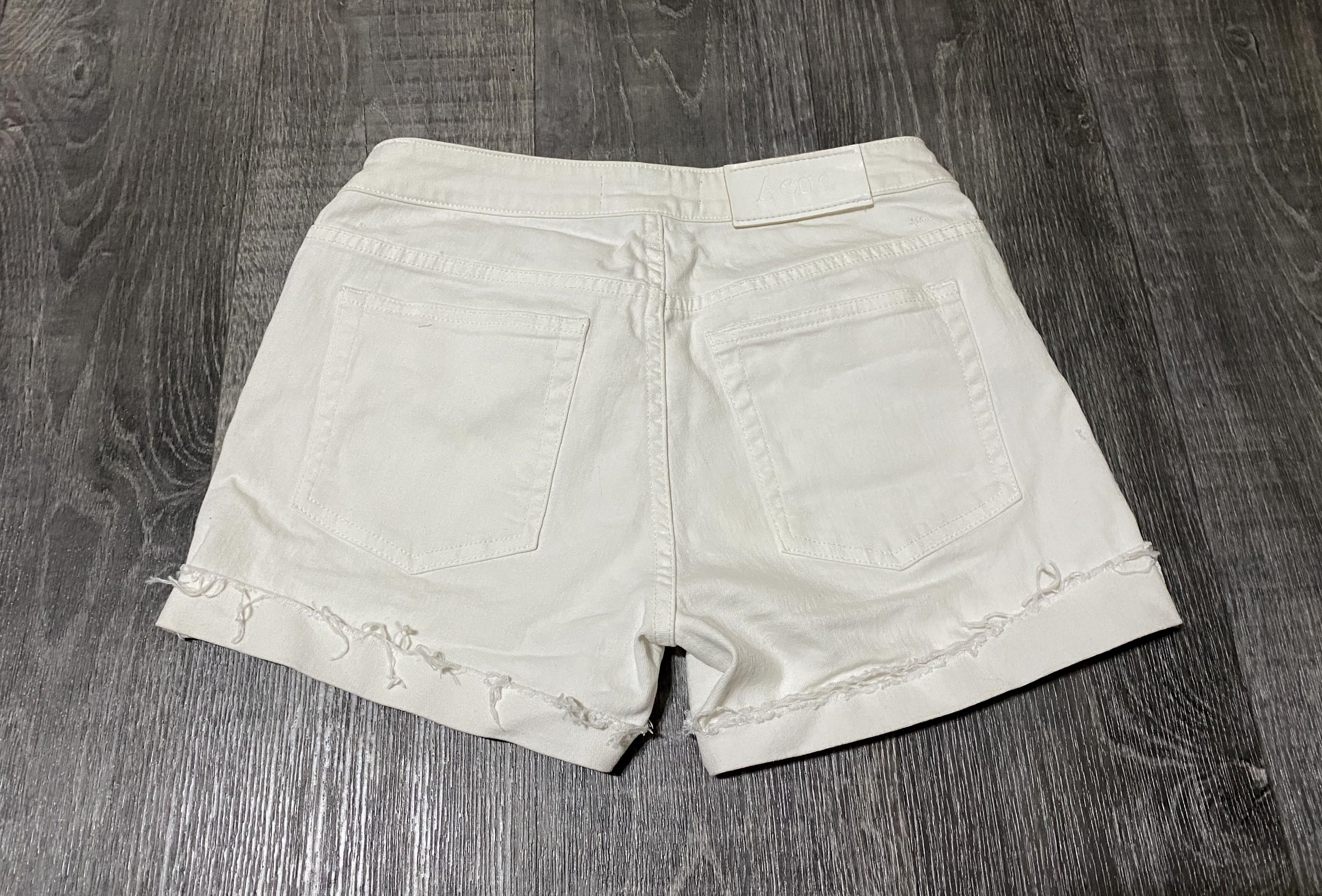 Acne Studios Women's Acne Studios Hep White Fringed Cropped Denim Shorts Size 28" / US 6 / IT 42 - 3 Thumbnail