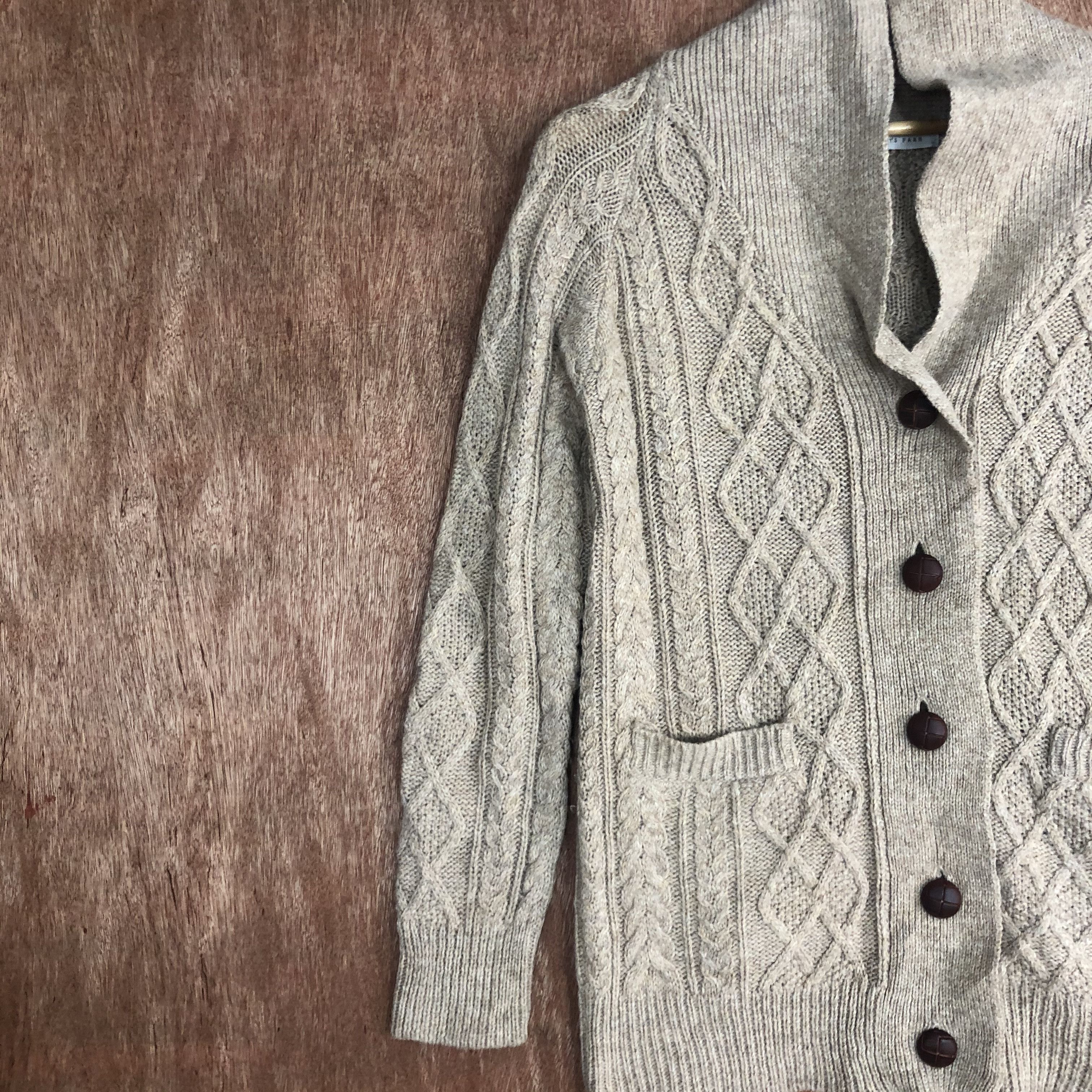 Vintage DLL Lowrys Farm Brown SHag SHaggy Knitwear cardigan #c516 Size US M / EU 48-50 / 2 - 6 Thumbnail