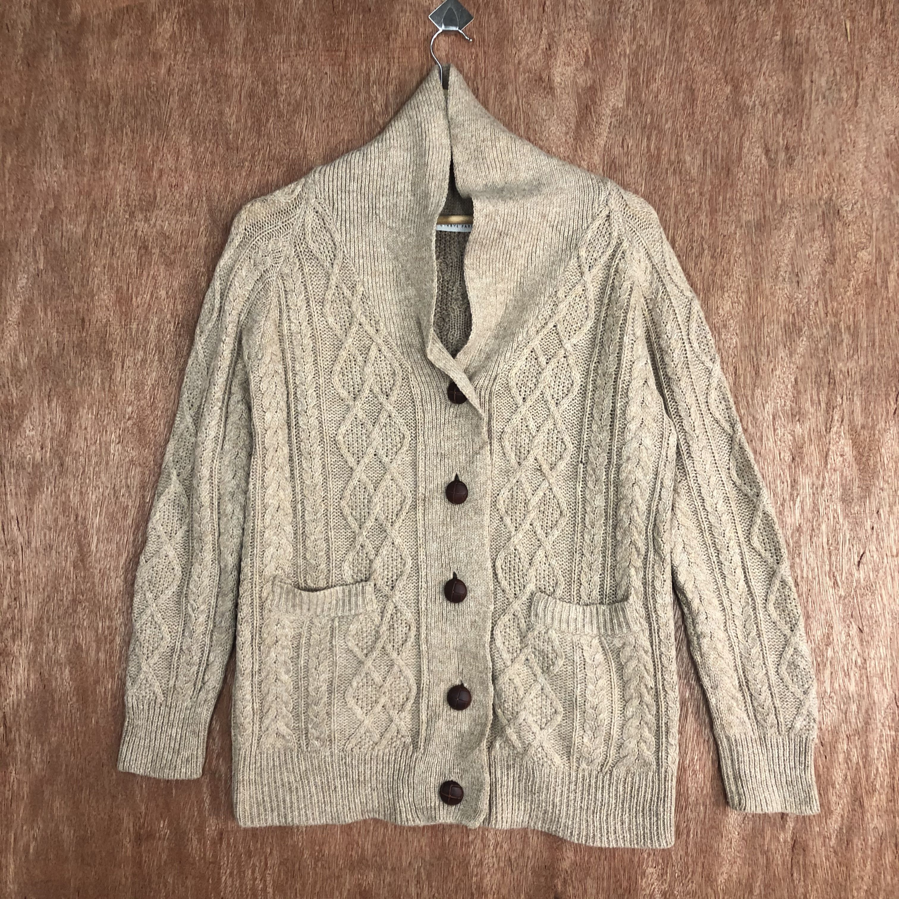 Vintage DLL Lowrys Farm Brown SHag SHaggy Knitwear cardigan #c516 Size US M / EU 48-50 / 2 - 3 Thumbnail