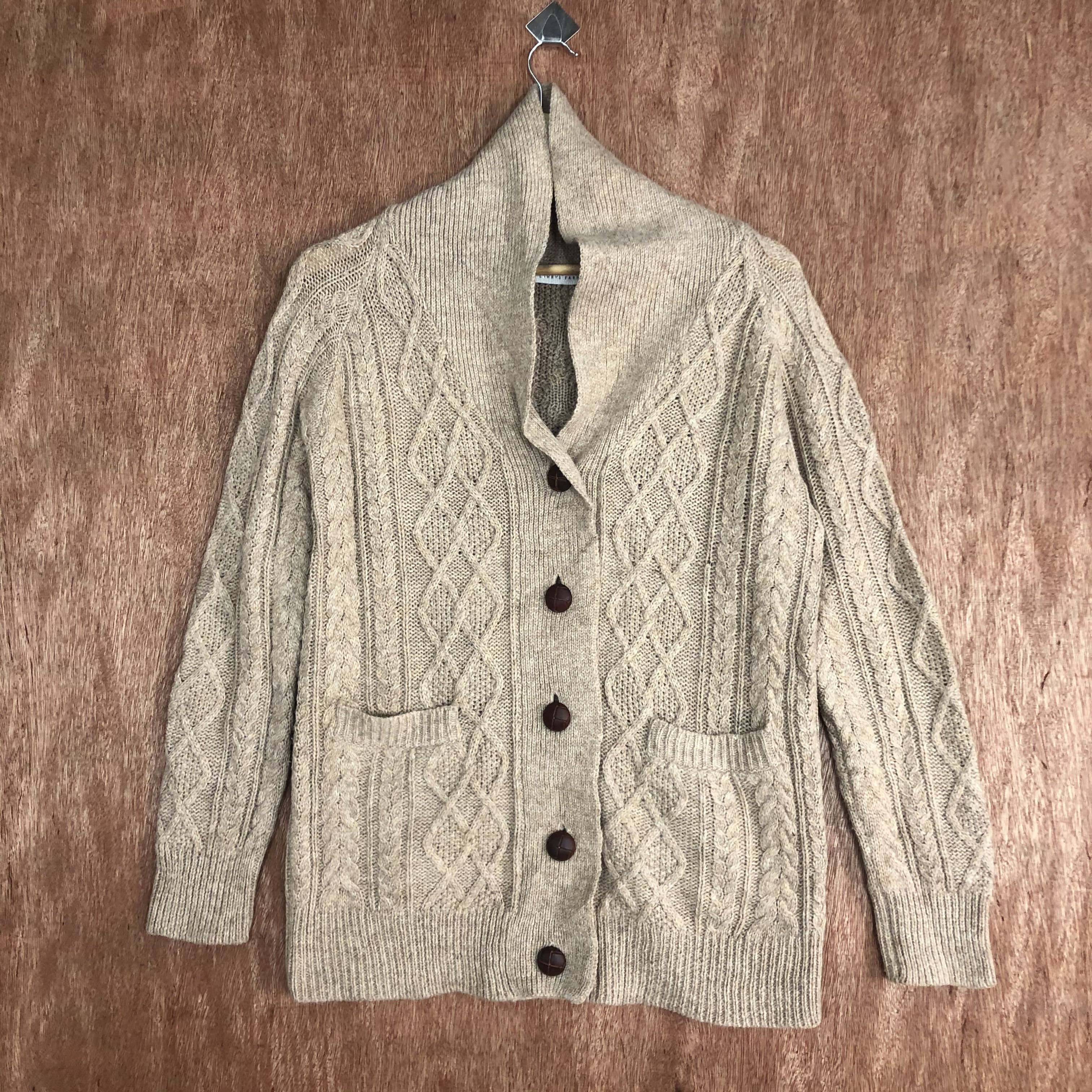 Vintage DLL Lowrys Farm Brown SHag SHaggy Knitwear cardigan #c516 Size US M / EU 48-50 / 2 - 1 Thumbnail