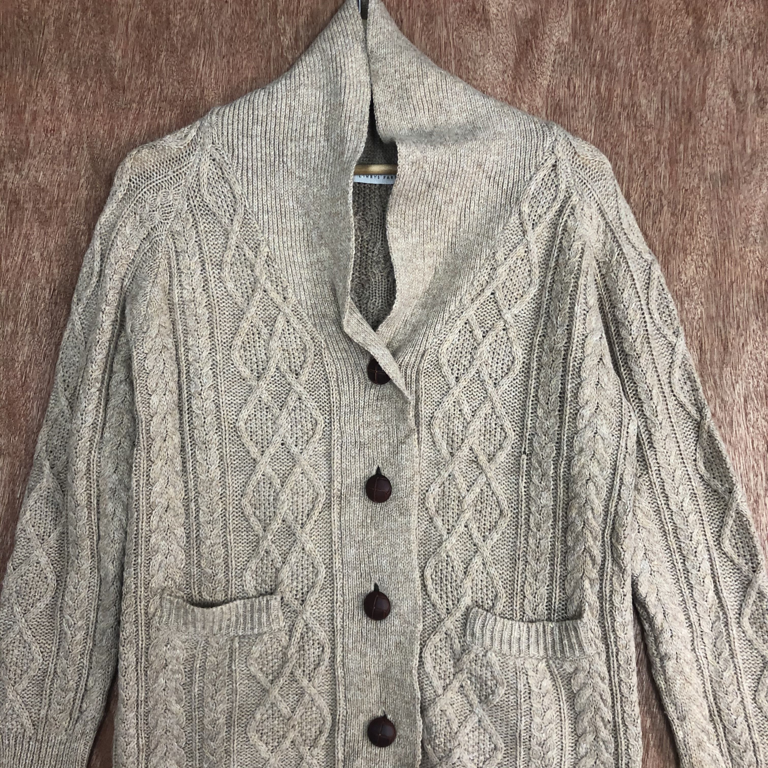 Vintage DLL Lowrys Farm Brown SHag SHaggy Knitwear cardigan #c516 Size US M / EU 48-50 / 2 - 8 Thumbnail