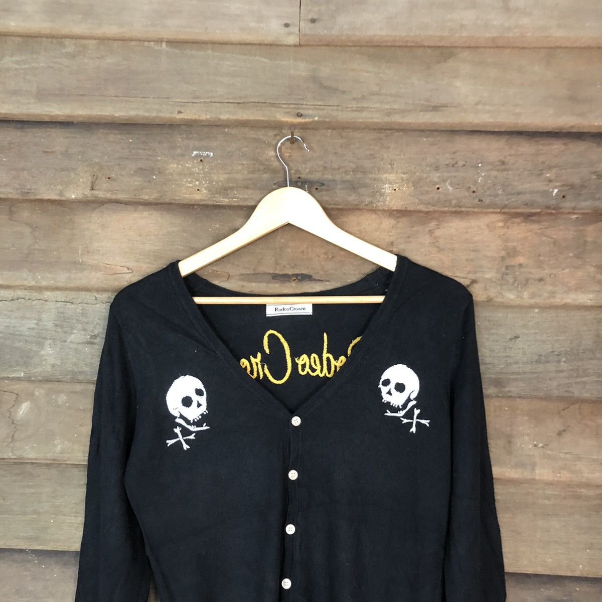 Japanese Brand Rodeo Crows skull Japan Black Cardigan #H077 Size S / US 4 / IT 40 - 8 Thumbnail