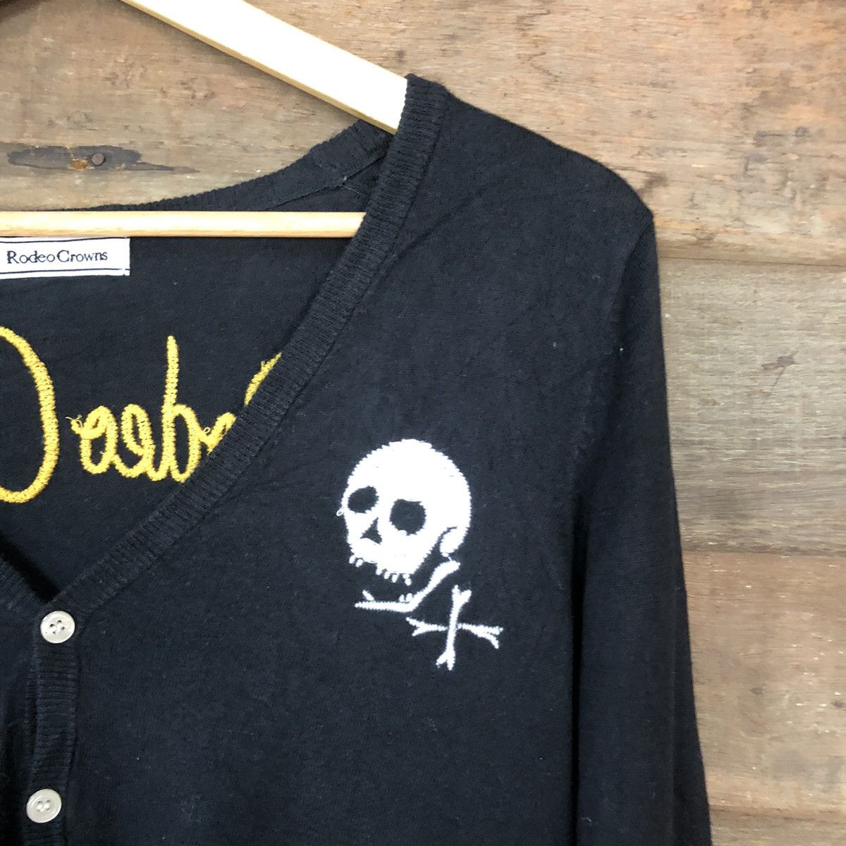 Japanese Brand Rodeo Crows skull Japan Black Cardigan #H077 Size S / US 4 / IT 40 - 13 Thumbnail