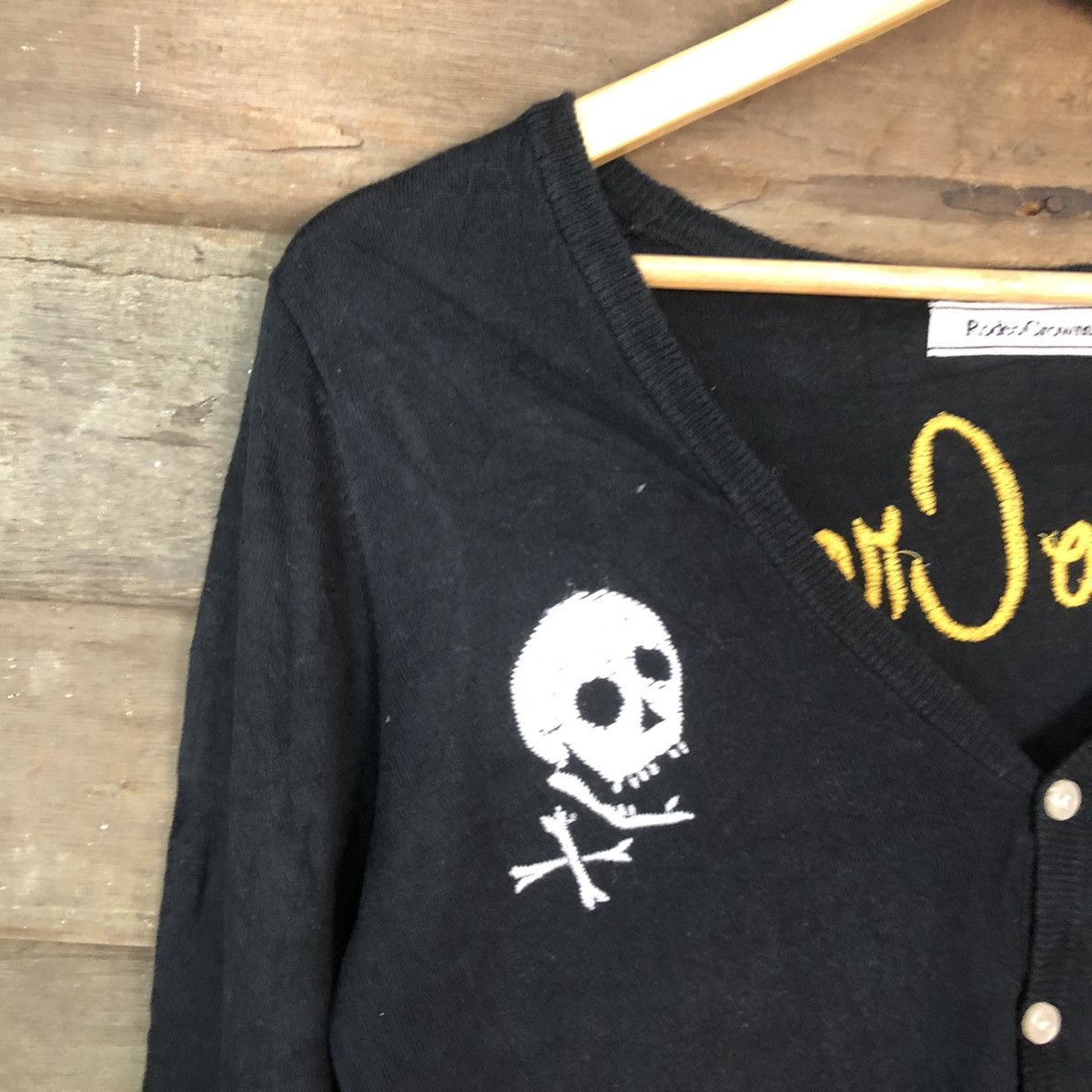 Japanese Brand Rodeo Crows skull Japan Black Cardigan #H077 Size S / US 4 / IT 40 - 12 Thumbnail