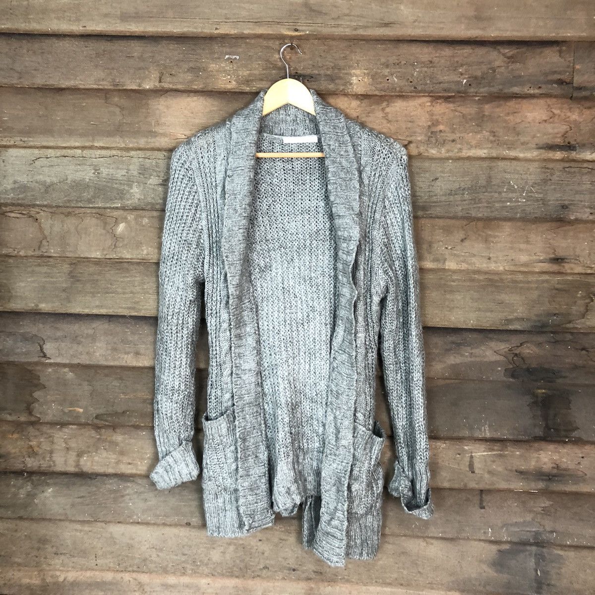 Aran Isles Knitwear Body Jeine Grey Long cardigan Knitwear #H078 Size US M / EU 48-50 / 2 - 1 Thumbnail