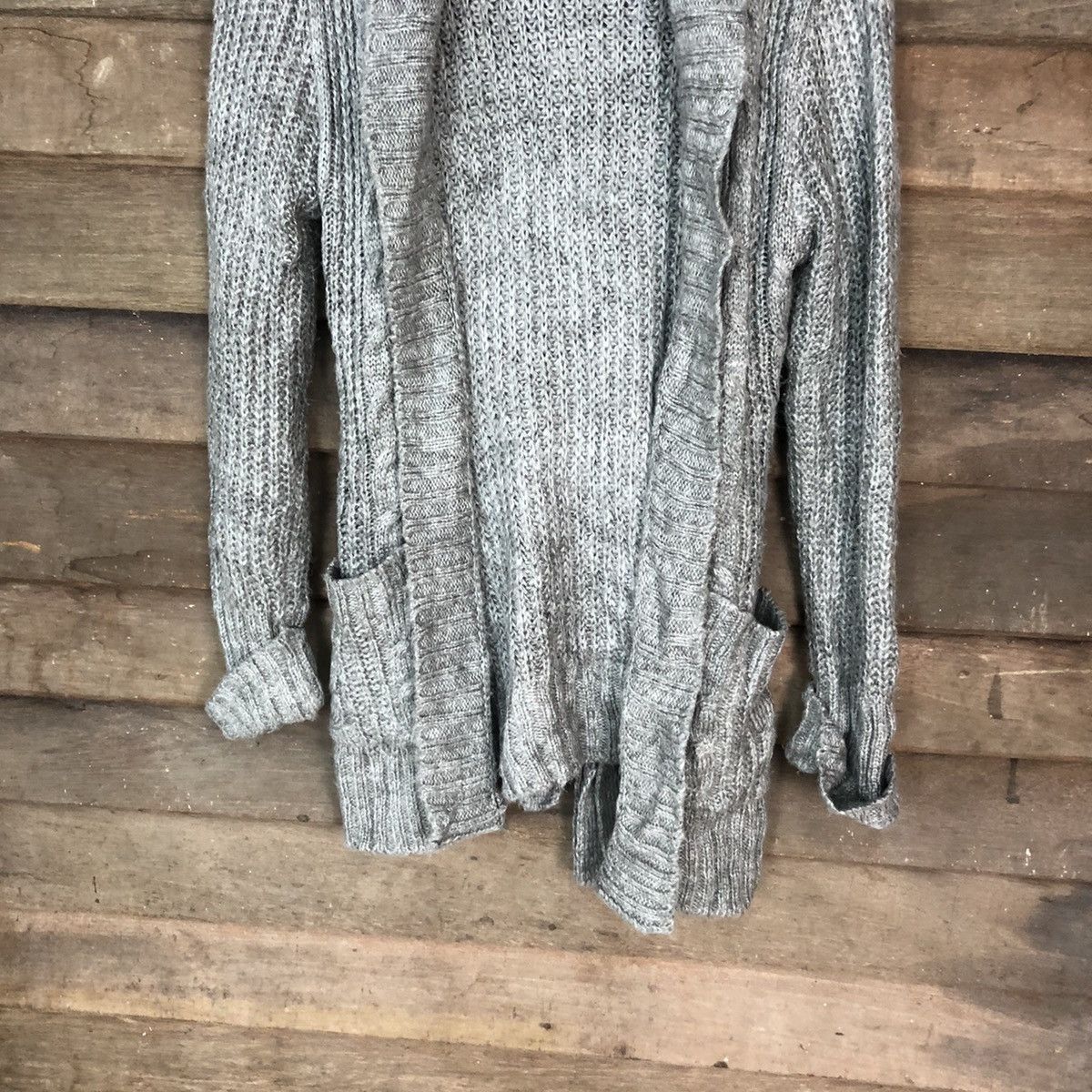 Aran Isles Knitwear Body Jeine Grey Long cardigan Knitwear #H078 Size US M / EU 48-50 / 2 - 3 Thumbnail