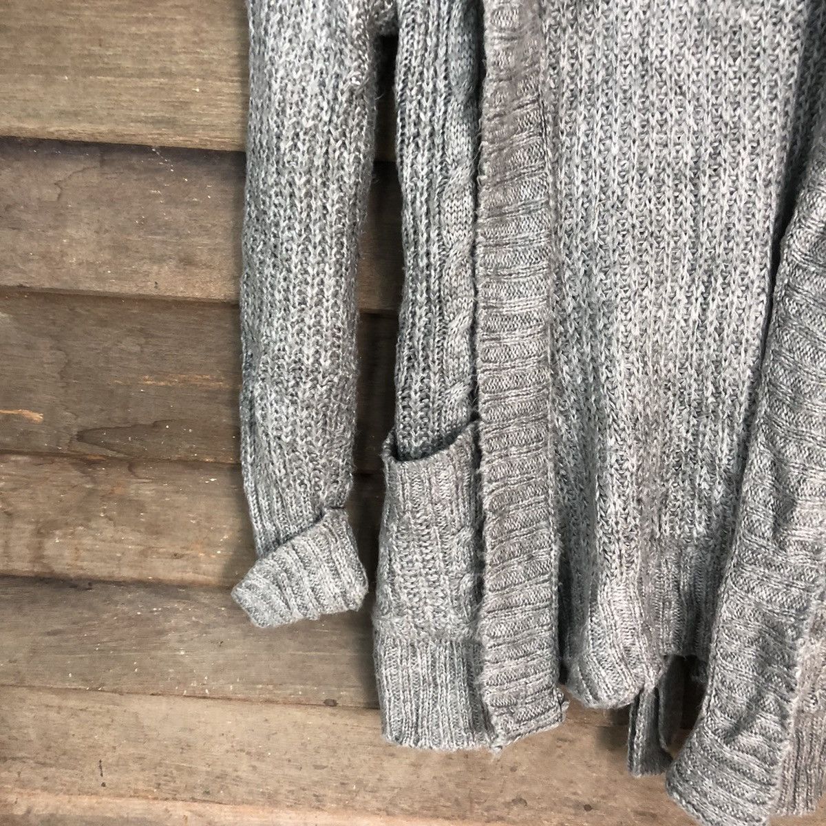 Aran Isles Knitwear Body Jeine Grey Long cardigan Knitwear #H078 Size US M / EU 48-50 / 2 - 4 Thumbnail
