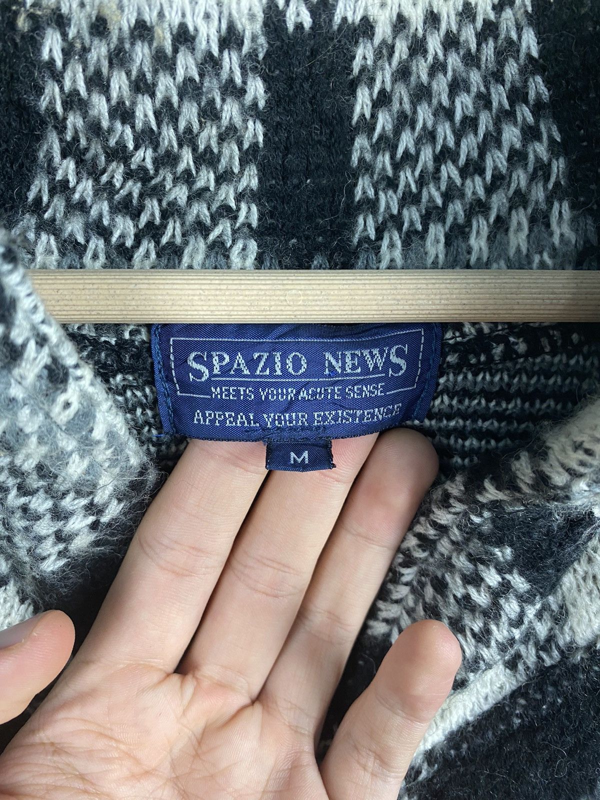 Homespun Knitwear × Japanese Brand Spazio News Knitwear cardigan japan checkered #Z005 Size US M / EU 48-50 / 2 - 3 Thumbnail