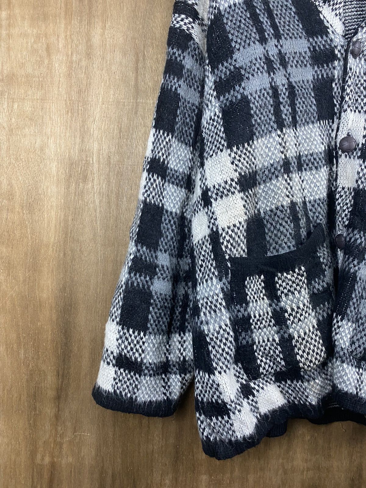 Homespun Knitwear × Japanese Brand Spazio News Knitwear cardigan japan checkered #Z005 Size US M / EU 48-50 / 2 - 6 Thumbnail