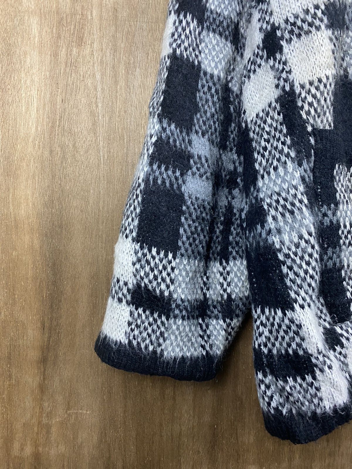 Homespun Knitwear × Japanese Brand Spazio News Knitwear cardigan japan checkered #Z005 Size US M / EU 48-50 / 2 - 7 Thumbnail
