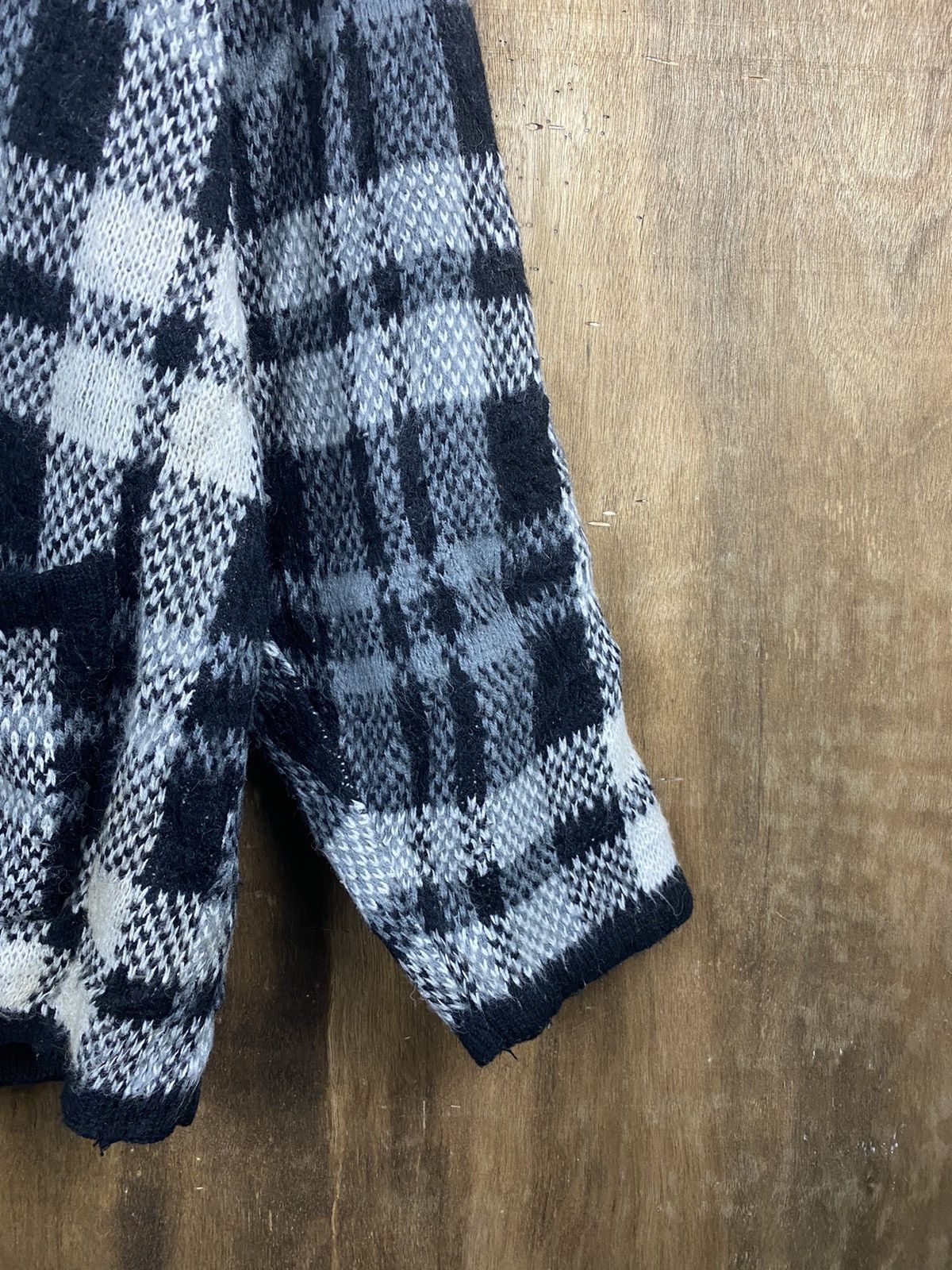 Homespun Knitwear × Japanese Brand Spazio News Knitwear cardigan japan checkered #Z005 Size US M / EU 48-50 / 2 - 5 Thumbnail