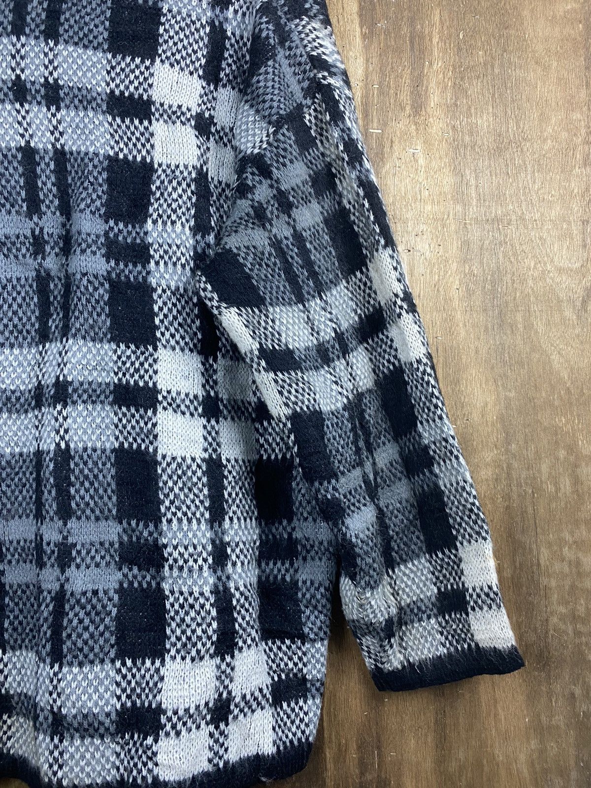 Homespun Knitwear × Japanese Brand Spazio News Knitwear cardigan japan checkered #Z005 Size US M / EU 48-50 / 2 - 10 Thumbnail
