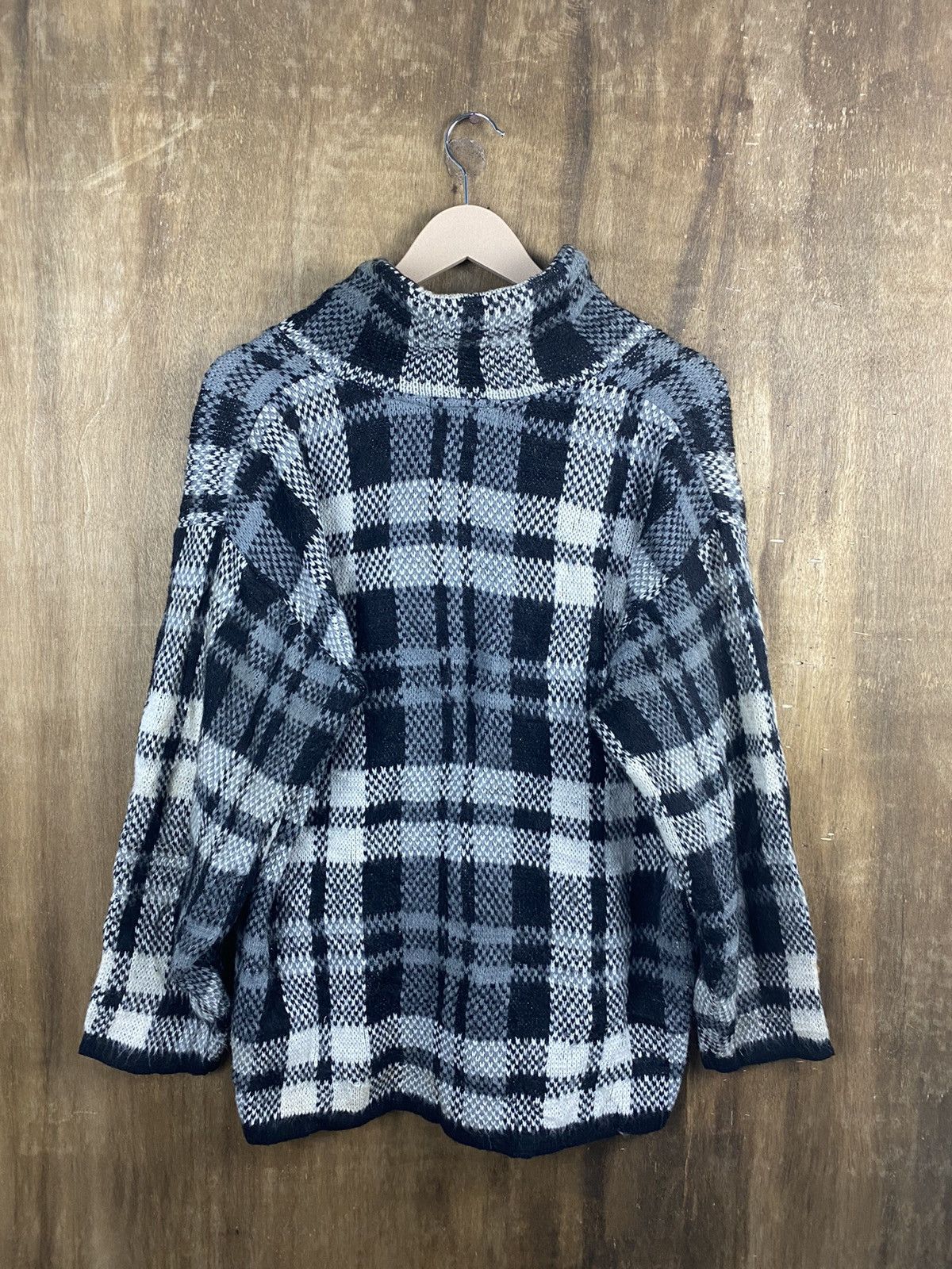 Homespun Knitwear × Japanese Brand Spazio News Knitwear cardigan japan checkered #Z005 Size US M / EU 48-50 / 2 - 8 Thumbnail