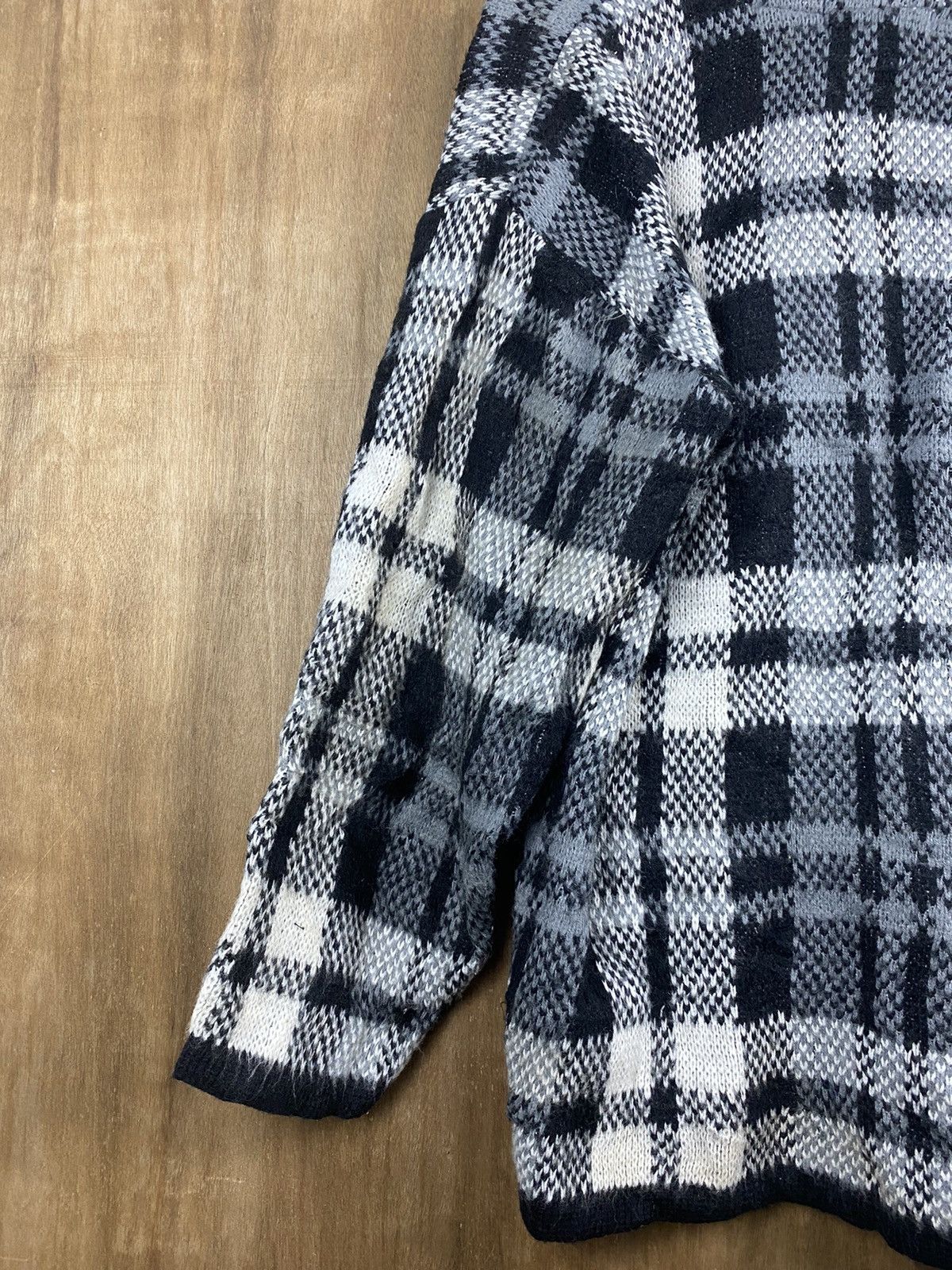 Homespun Knitwear × Japanese Brand Spazio News Knitwear cardigan japan checkered #Z005 Size US M / EU 48-50 / 2 - 9 Thumbnail