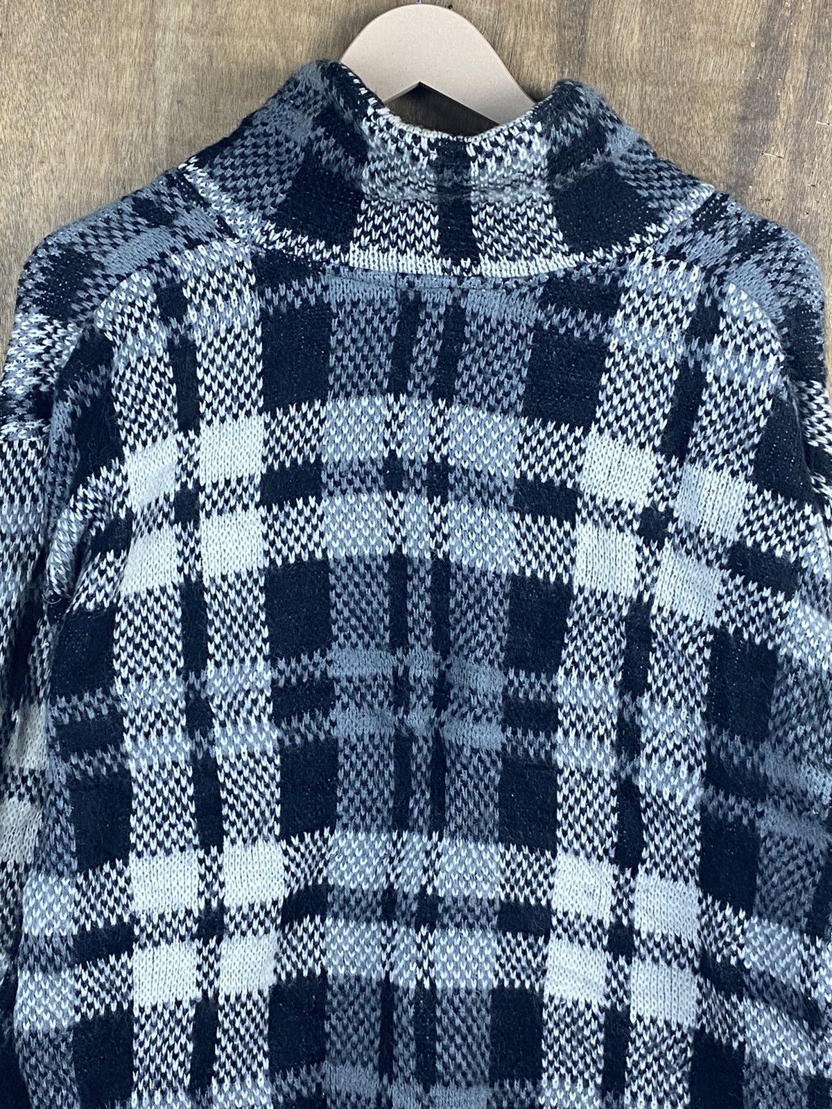 Homespun Knitwear × Japanese Brand Spazio News Knitwear cardigan japan checkered #Z005 Size US M / EU 48-50 / 2 - 13 Thumbnail