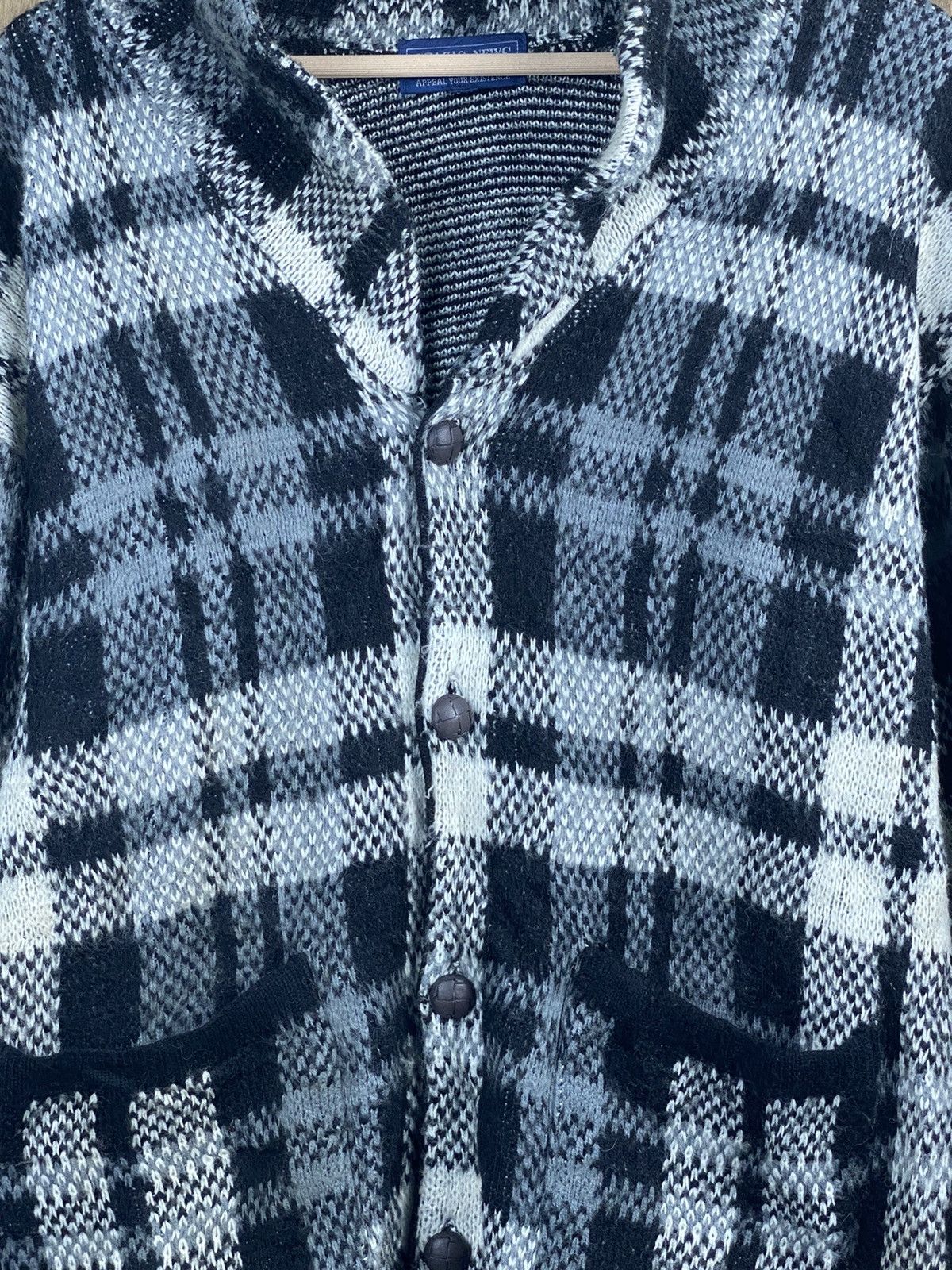 Homespun Knitwear × Japanese Brand Spazio News Knitwear cardigan japan checkered #Z005 Size US M / EU 48-50 / 2 - 11 Thumbnail