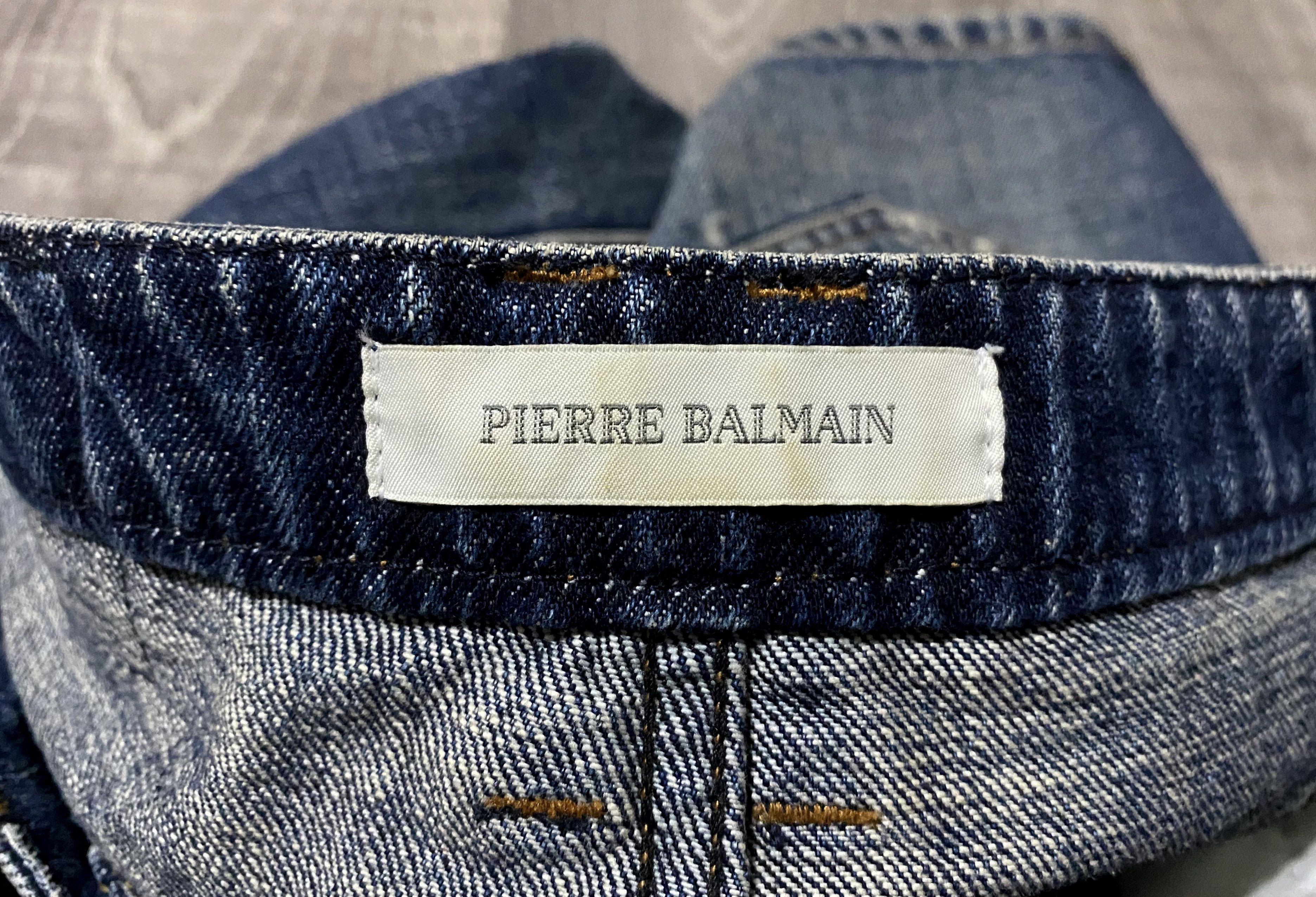 Pierre Balmain Women's Balmain Washed Torn Distressed Jeans Denim Skirt Size 26" / US 2 / IT 38 - 14 Thumbnail