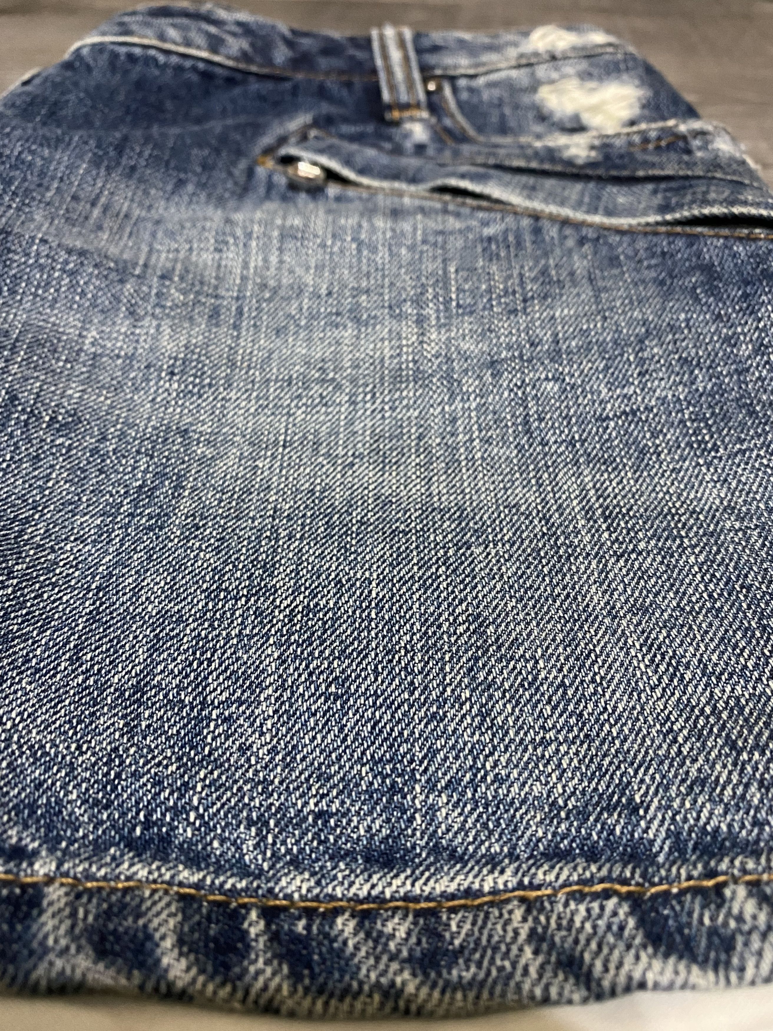 Pierre Balmain Women's Balmain Washed Torn Distressed Jeans Denim Skirt Size 26" / US 2 / IT 38 - 6 Thumbnail