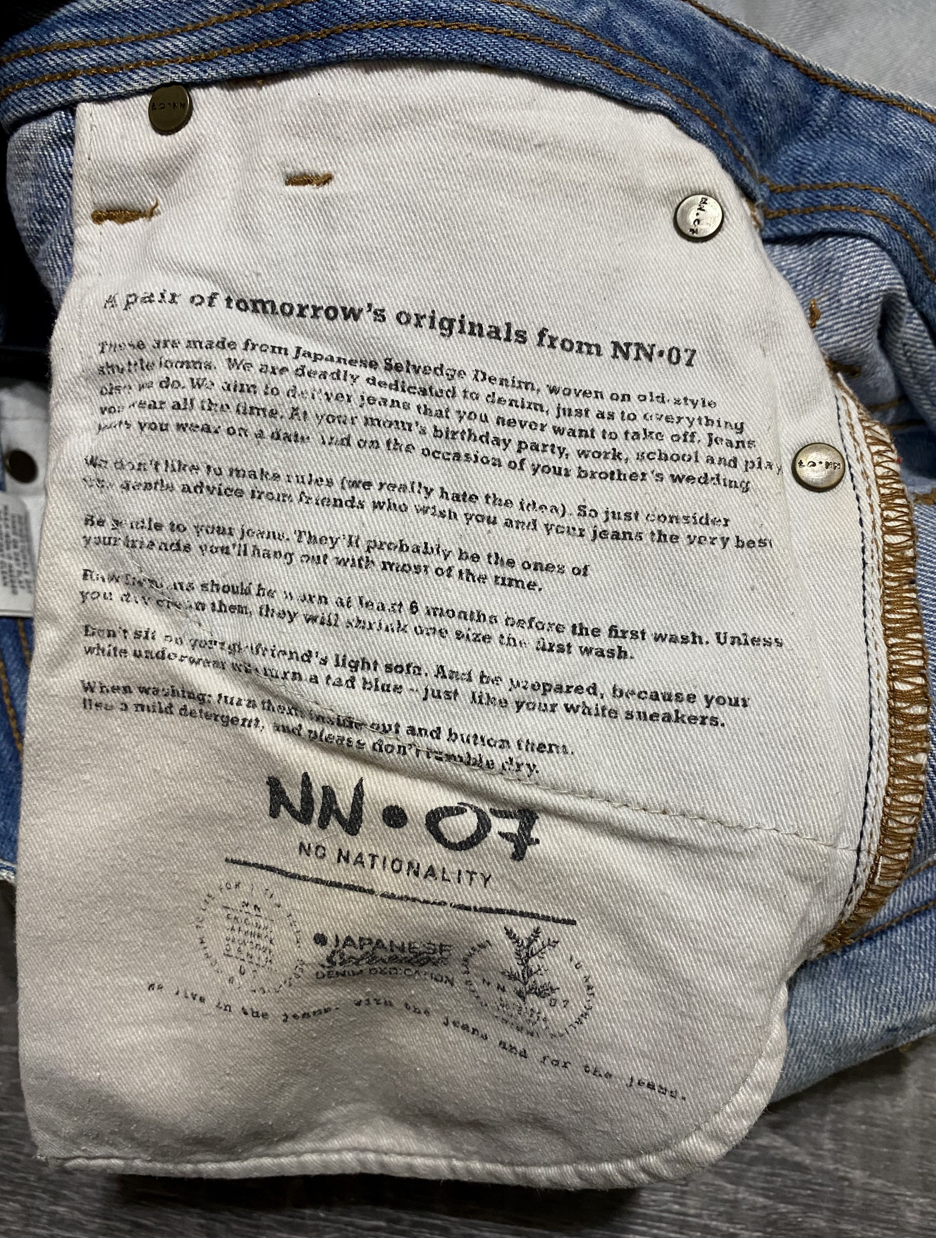 NN07 No Nationality Washed Torn Selvedge Distressed Jeans Denim Size US 31 - 18 Thumbnail