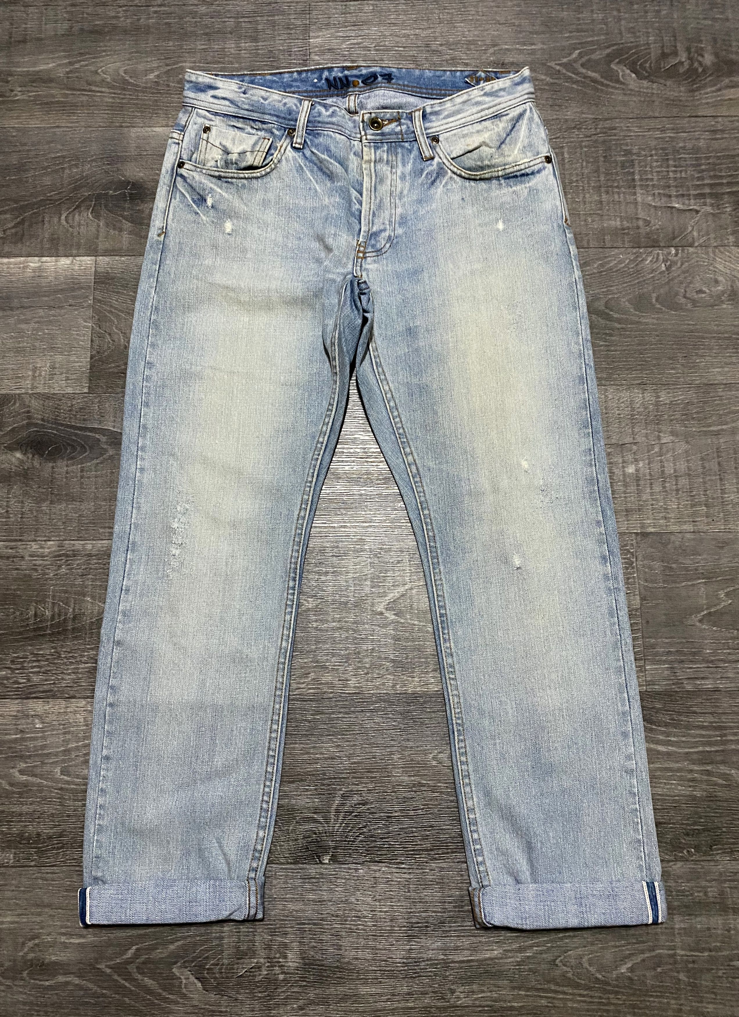 NN07 No Nationality Washed Torn Selvedge Distressed Jeans Denim Size US 31 - 3 Thumbnail