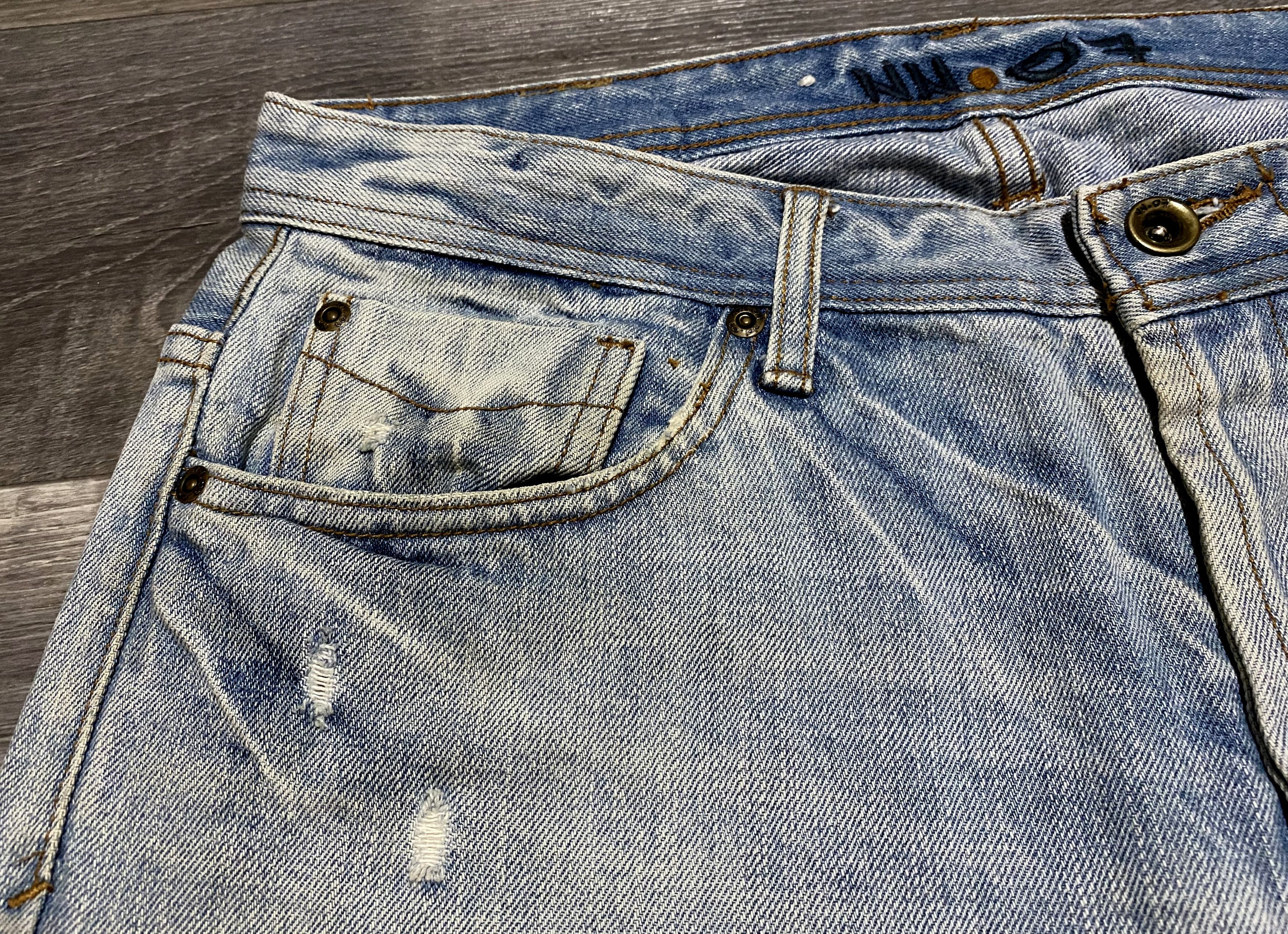 NN07 No Nationality Washed Torn Selvedge Distressed Jeans Denim Size US 31 - 10 Thumbnail