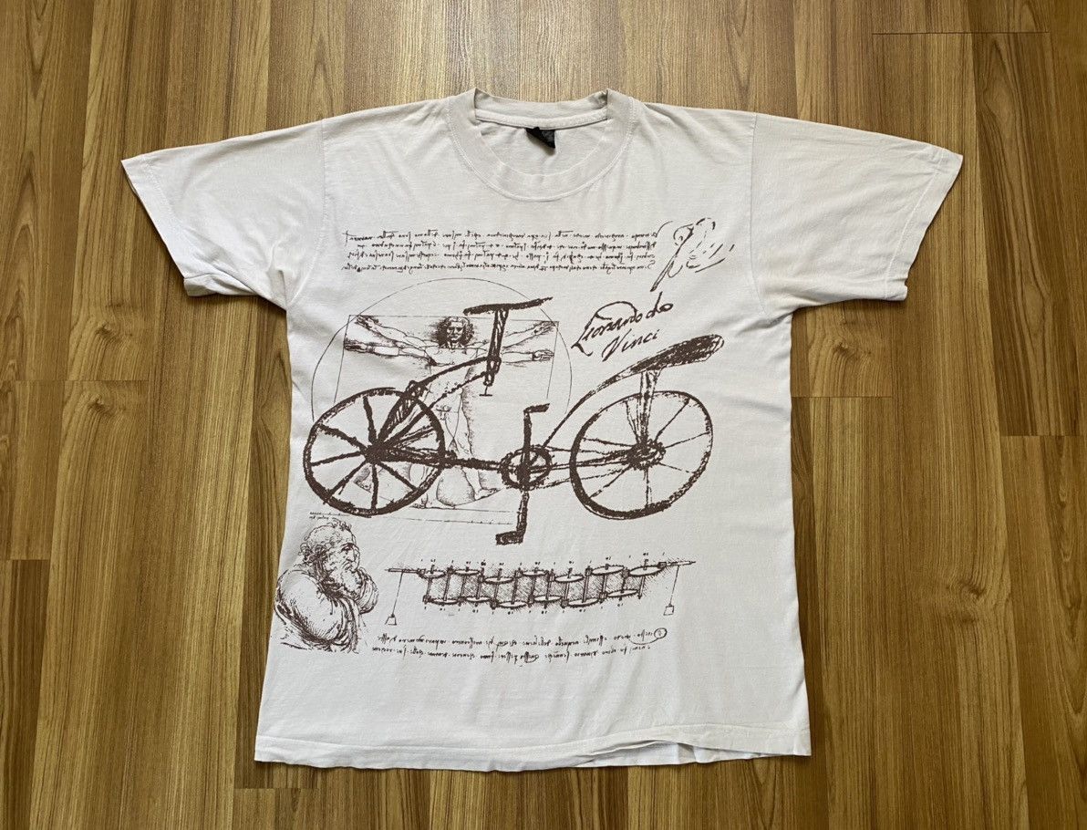 Vintage Vintage Leonardo Da Vinci Art T Shirt Tee Y2K Size US L / EU 52-54 / 3 - 1 Thumbnail