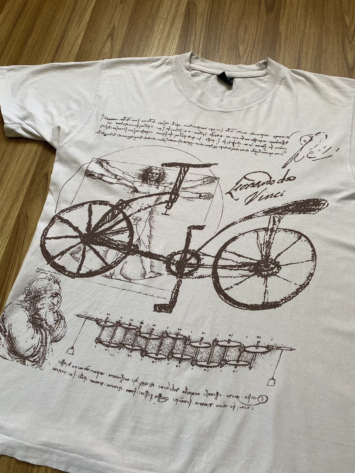 Vintage Vintage Leonardo Da Vinci Art T Shirt Tee Y2K Size US L / EU 52-54 / 3 - 2 Thumbnail