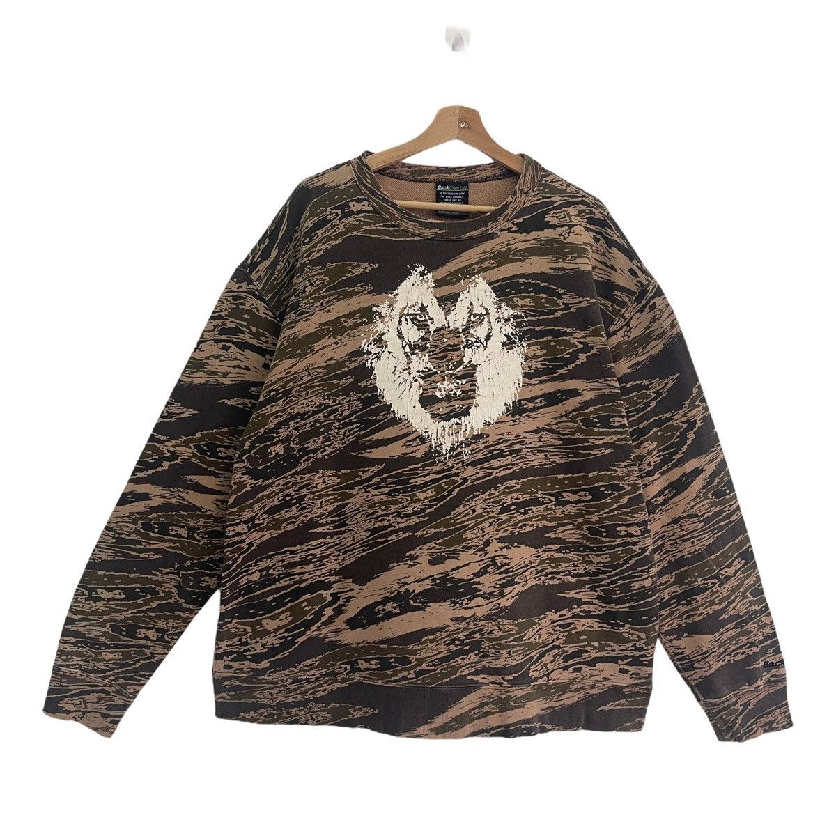 Tiger Stripe Habitat Big Logo Crewneck Sweatshirt Size XL