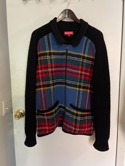 Lサイズ supreme Plaid Front Zip Sweater - トップス