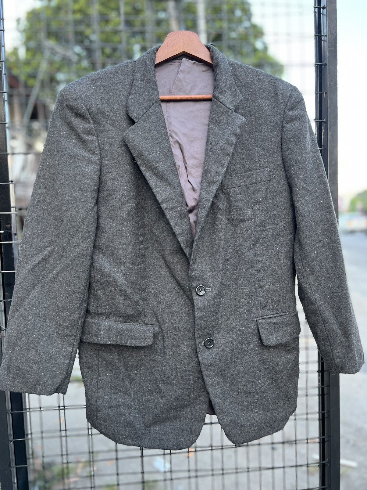 Issey miyake vintage blazer jacket pocket embroidery LOGO