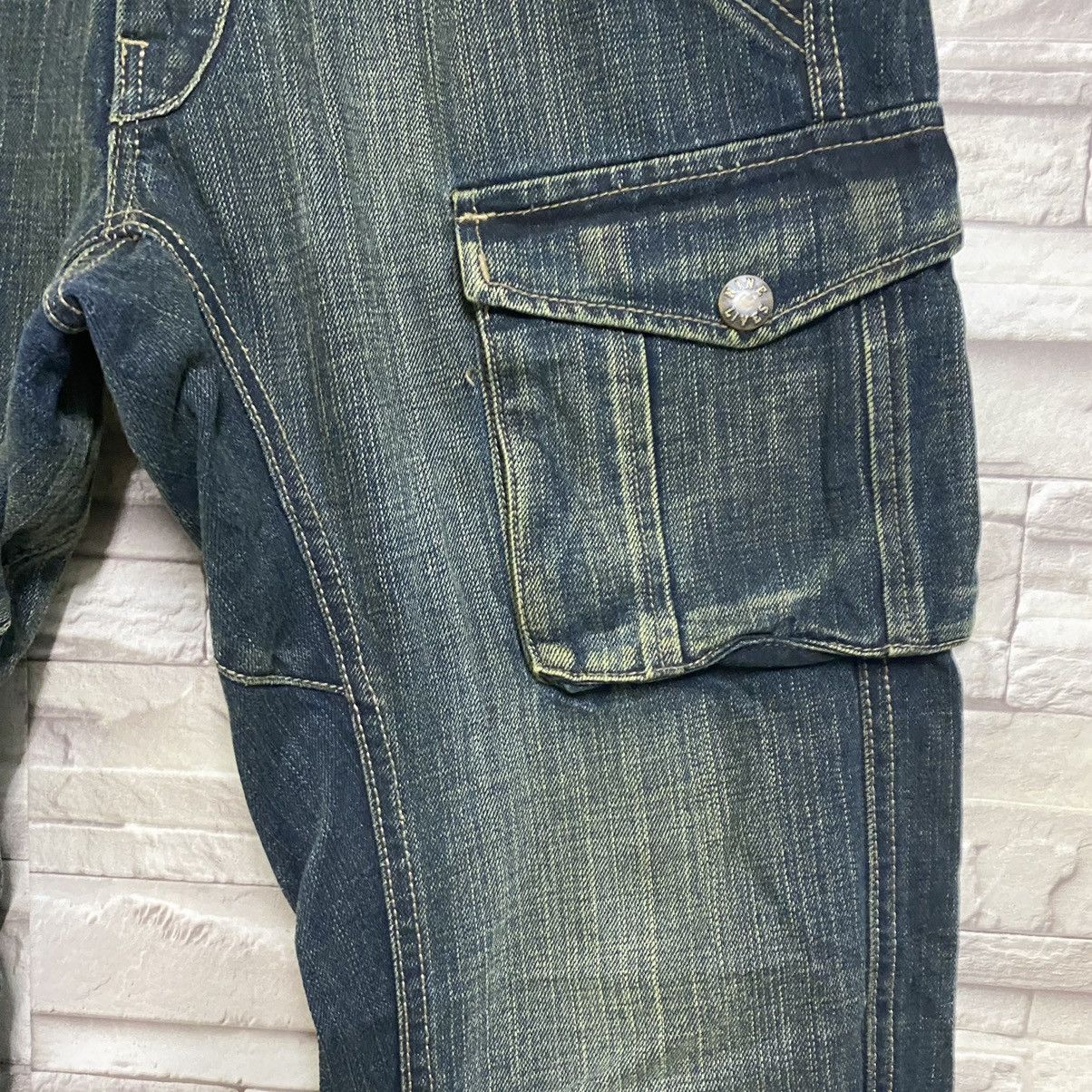 Nine Lives Japanese Brand NINELIVES Denim Cargo Pants Size US 31 - 8 Thumbnail