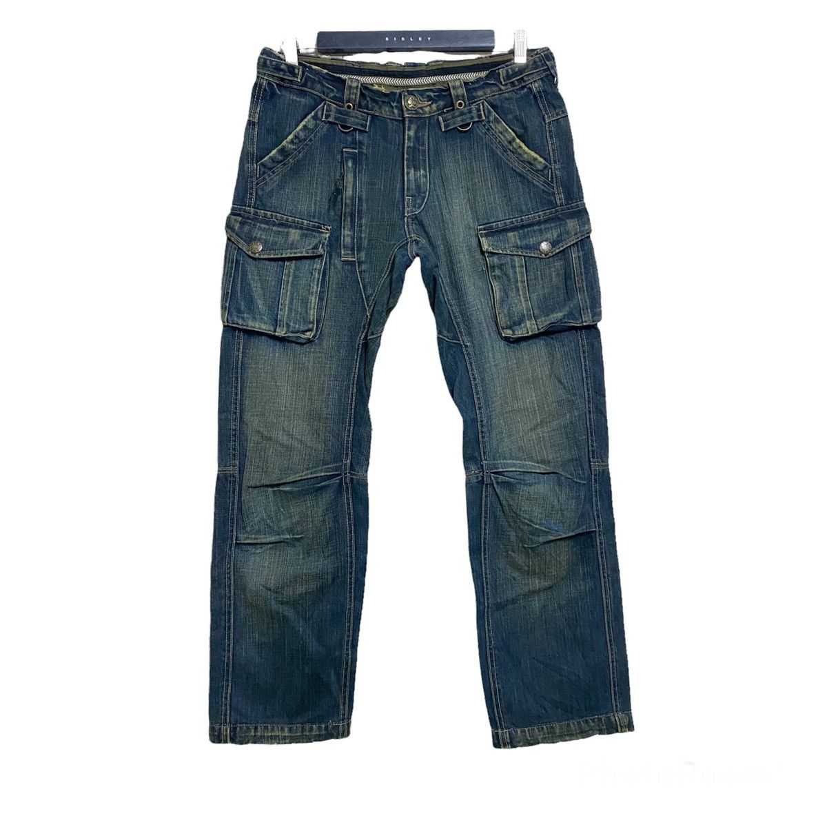 Nine Lives Japanese Brand NINELIVES Denim Cargo Pants Size US 31 - 1 Thumbnail