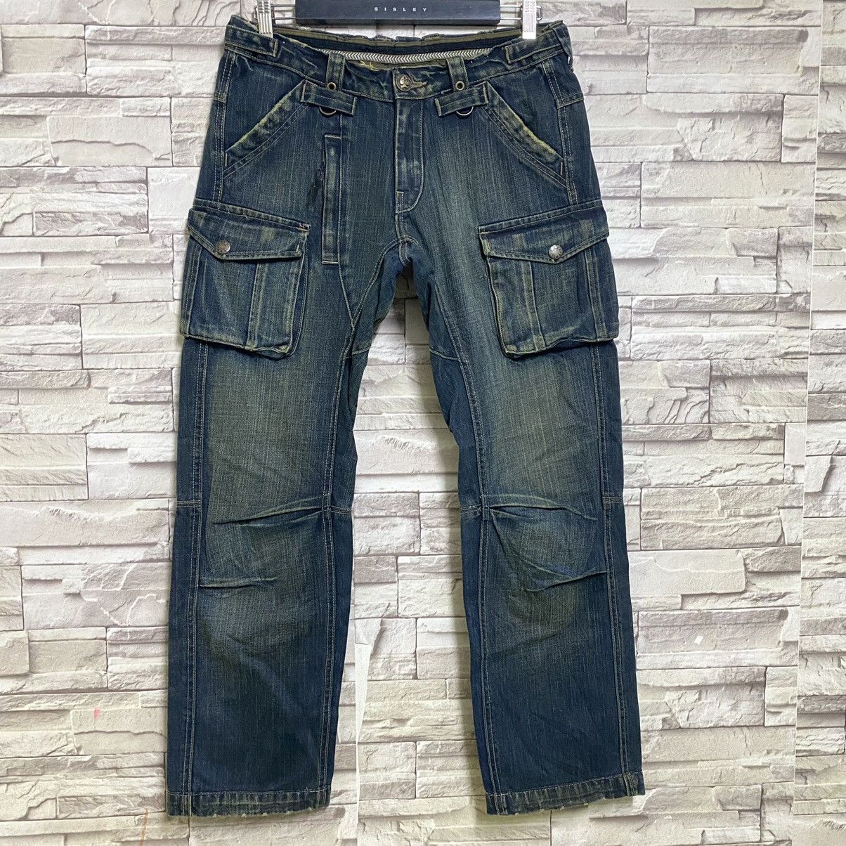 Nine Lives Japanese Brand NINELIVES Denim Cargo Pants Size US 31 - 3 Thumbnail