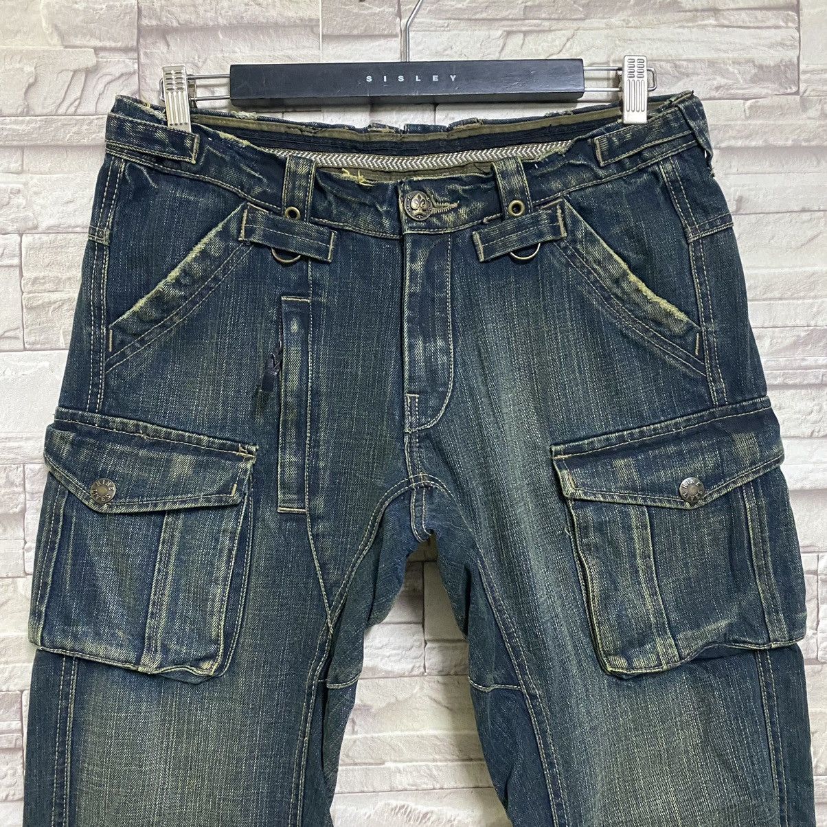 Nine Lives Japanese Brand NINELIVES Denim Cargo Pants Size US 31 - 4 Thumbnail