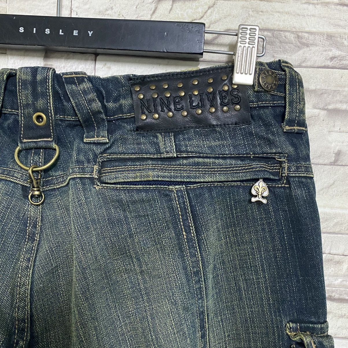 Nine Lives Japanese Brand NINELIVES Denim Cargo Pants Size US 31 - 15 Thumbnail