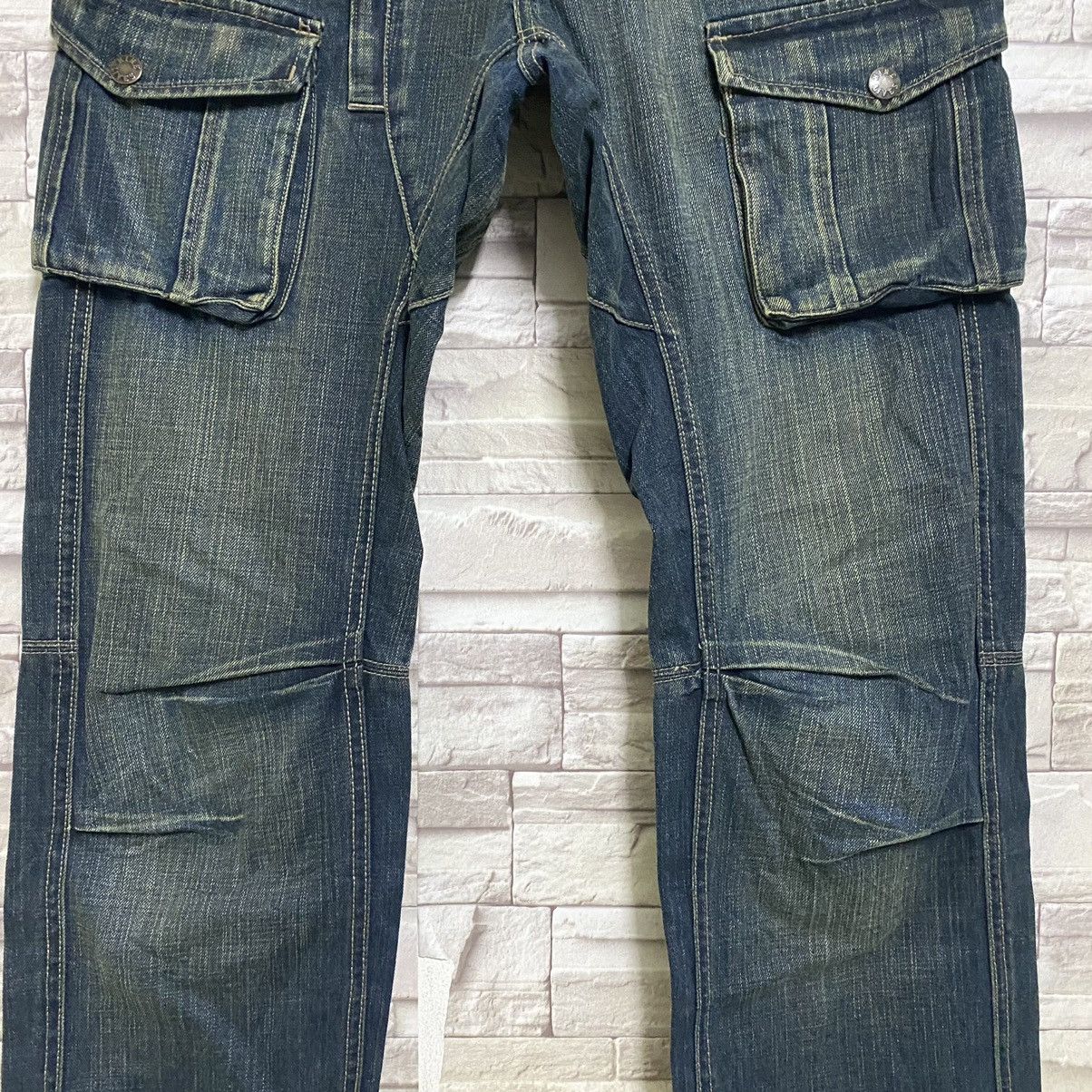 Nine Lives Japanese Brand NINELIVES Denim Cargo Pants Size US 31 - 9 Thumbnail